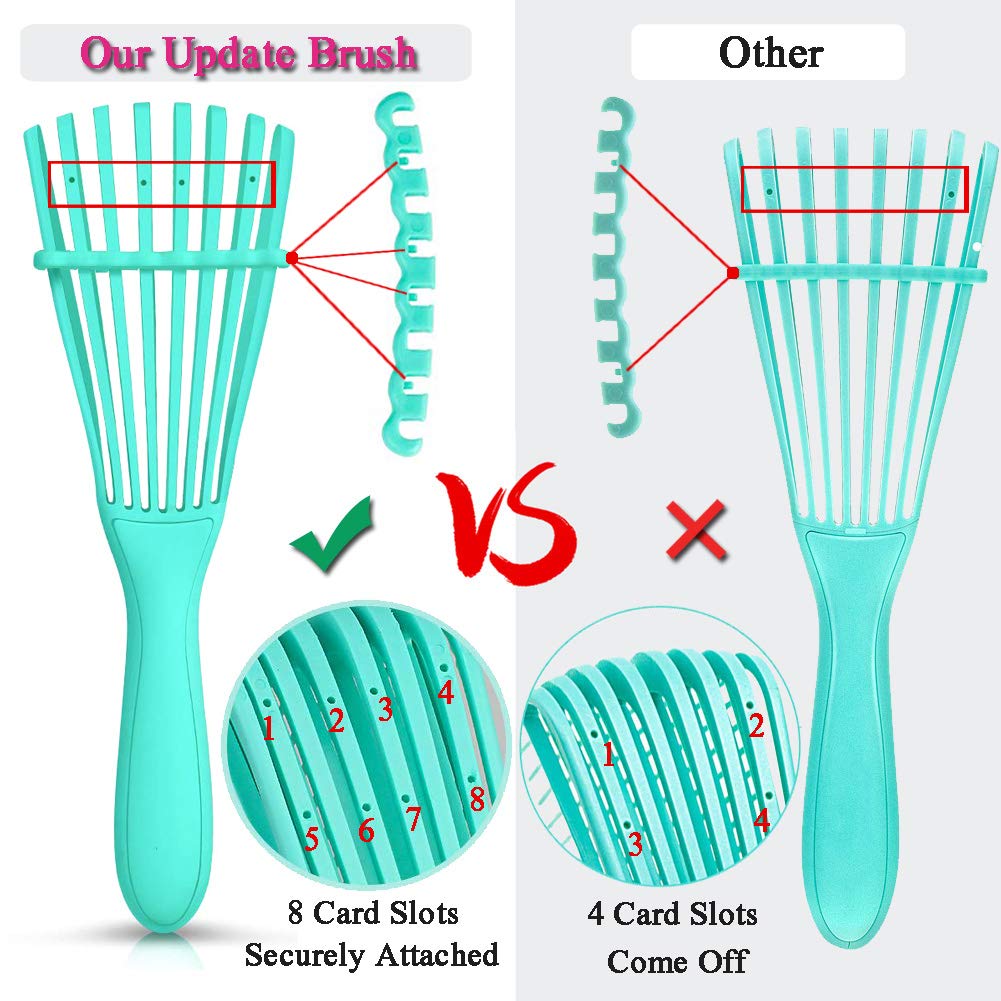 5 Pcs Detangling Hair Brush Set, Ez Detangler Brush With Edge Brush, Rat Tail Combs for Black Natural Hair Styling and Cuting, Curly/Straight/Wet/Dry/long/Short Hair Available for Women Kids Men - Image 4