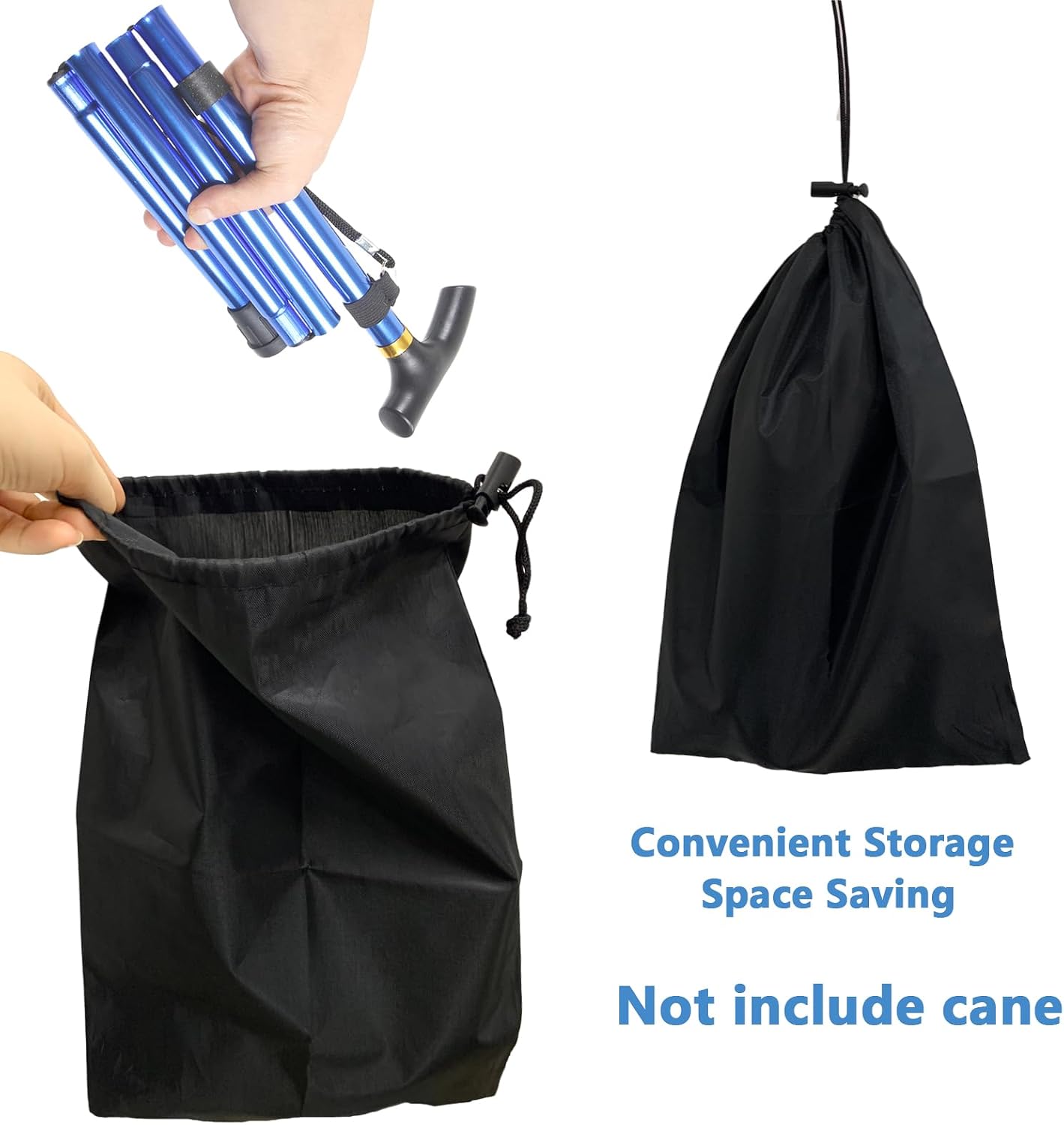 Folding Cane Storage Bag, Walking Sticks Organizer Pouch Travel Case for Elderly Disabled, Easy Carry, 14" L (Not Include Cane) - Image 5