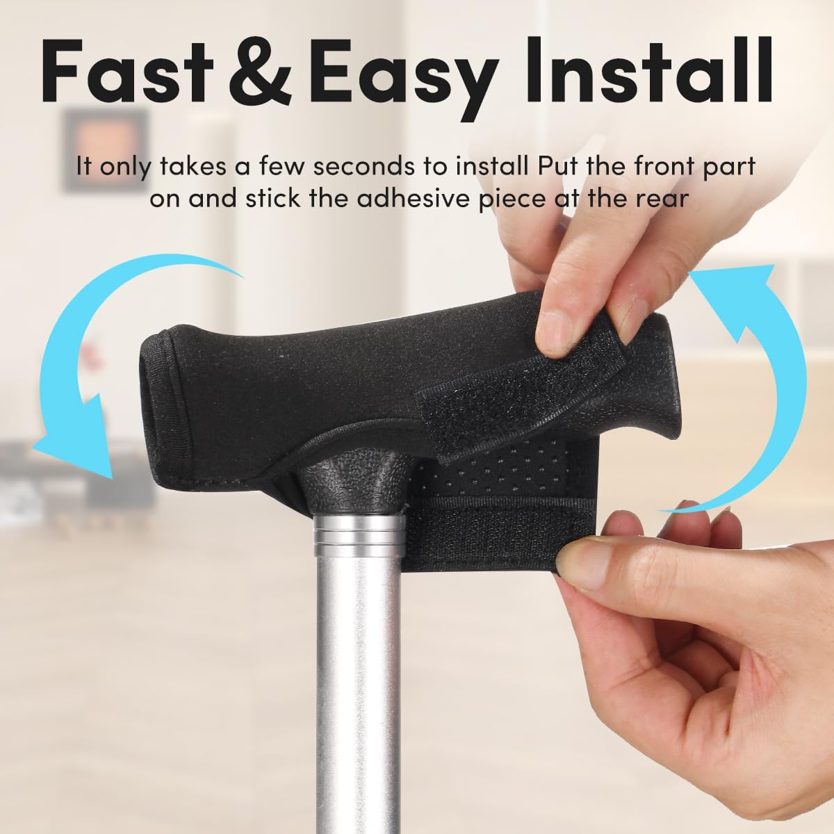 Walking Cane Handle Cover - Cane Handle Cushion for Seniors - Soft Cane Handle Grip Replacement & Cane Accessories with Non-Slip Cushion Grip, Universal Fit for Most Canes - Image 5