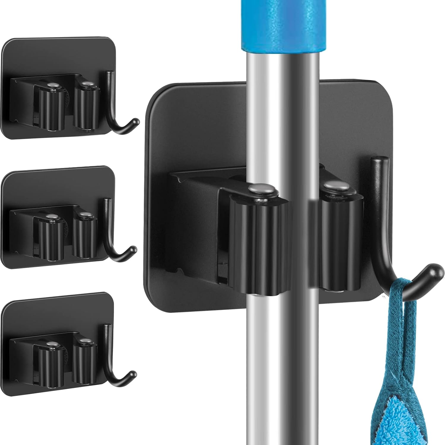 4 Pack Anti-Slip Broom Holder, Spac...