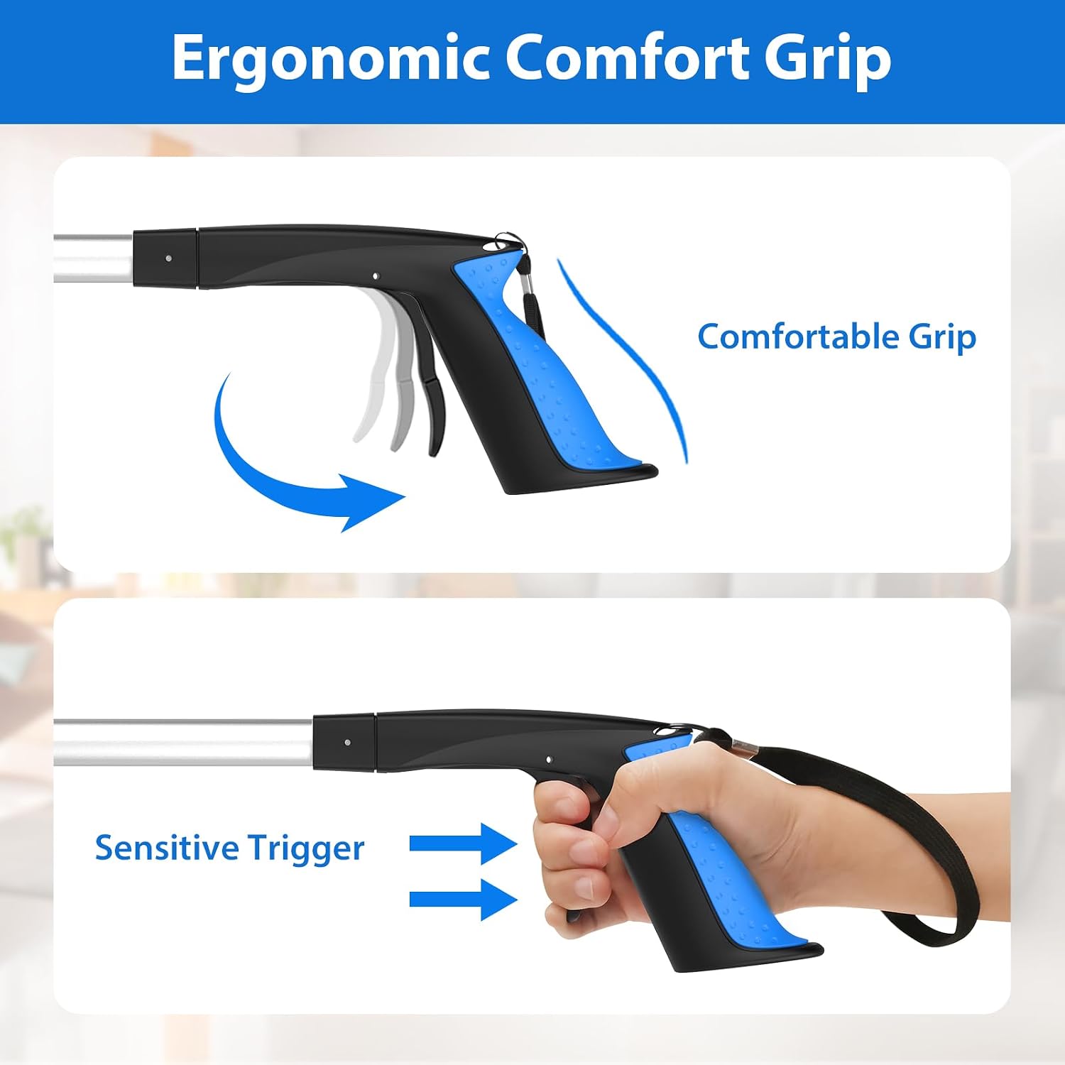 Grabber Reacher Tool 36 Inch, Foldable Grabber with Anti-Slip 360° Rotating Jaw, Magnetic Tip for Seniors, Heavy Duty Reacher Grabber Pickup Tool for Elderly After Surgery Recovery - Image 3