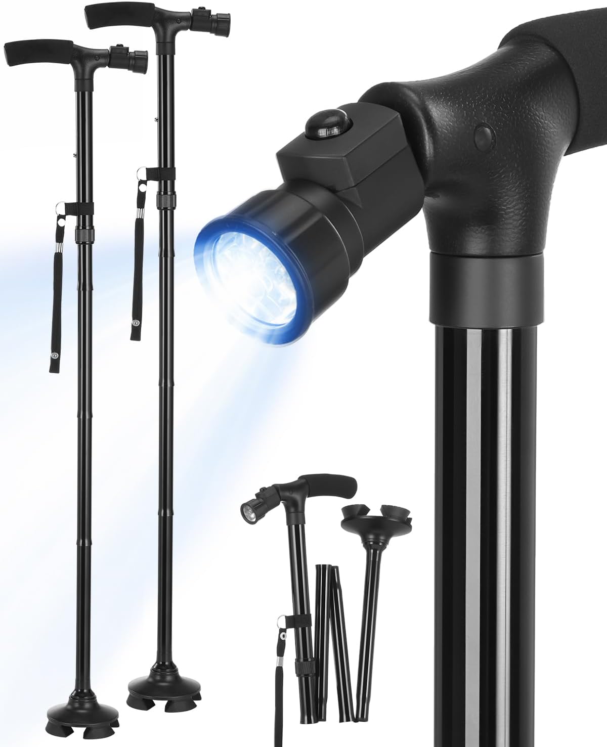 Ohuhu 2-Pack Walking Cane with LED ...