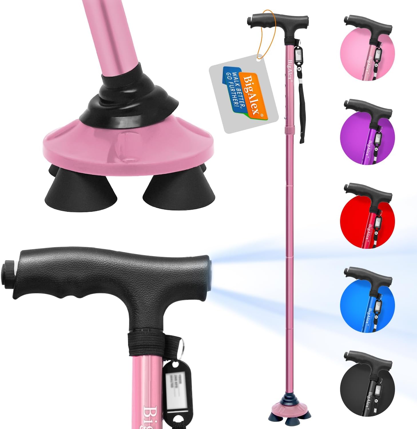 BigAlex Folding Walking Cane with L...