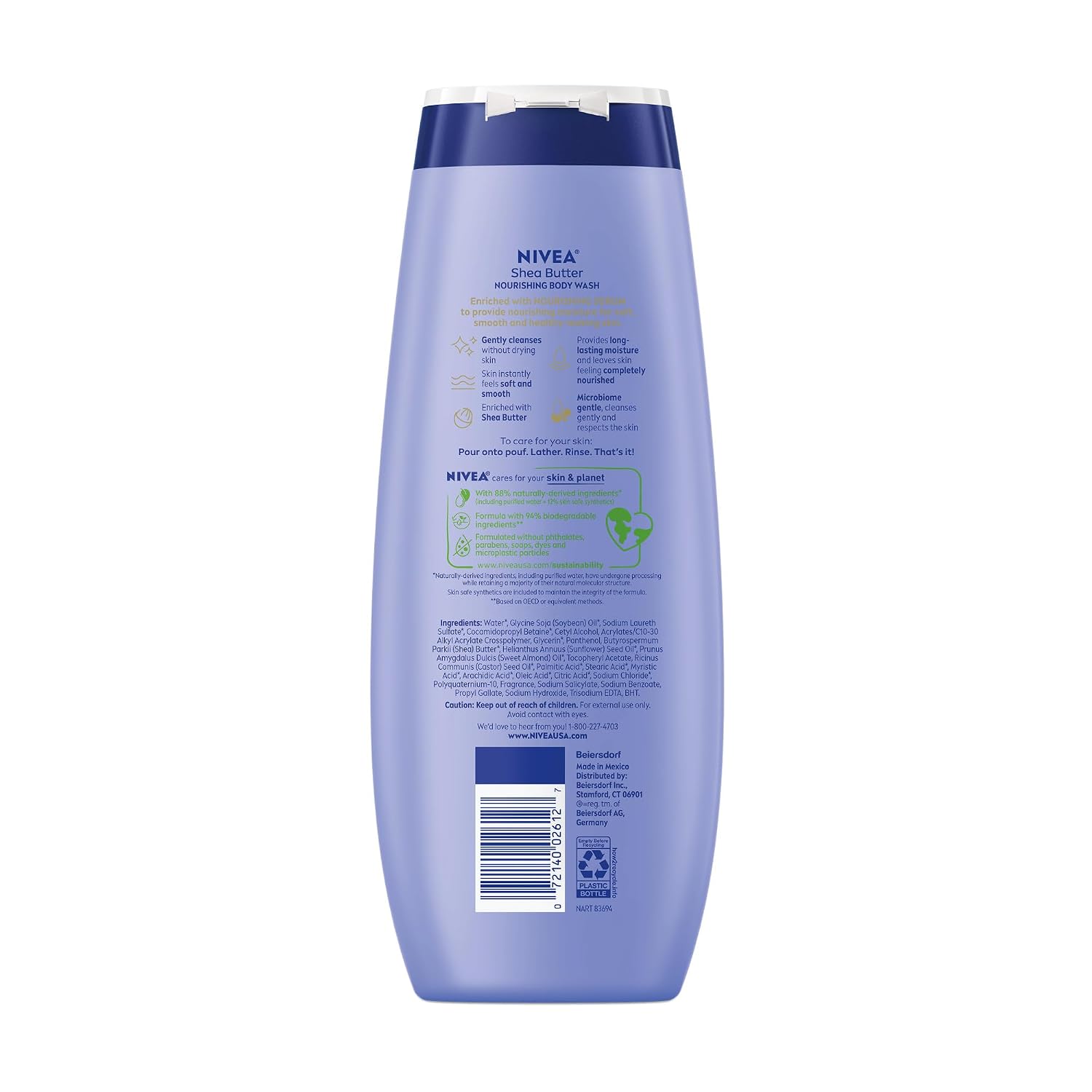 NIVEA Nourishing Shea Butter Body Wash, Nourishing Serum, 20 FL OZ - Image 14