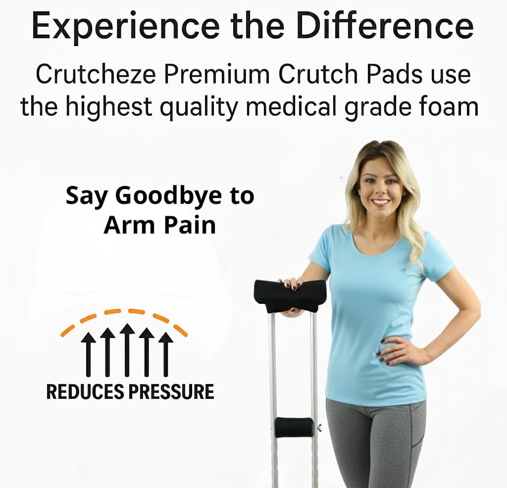 Crutcheze Crutch Pads & Hand Grips, Underarm Crutches Padding Set - Image 5