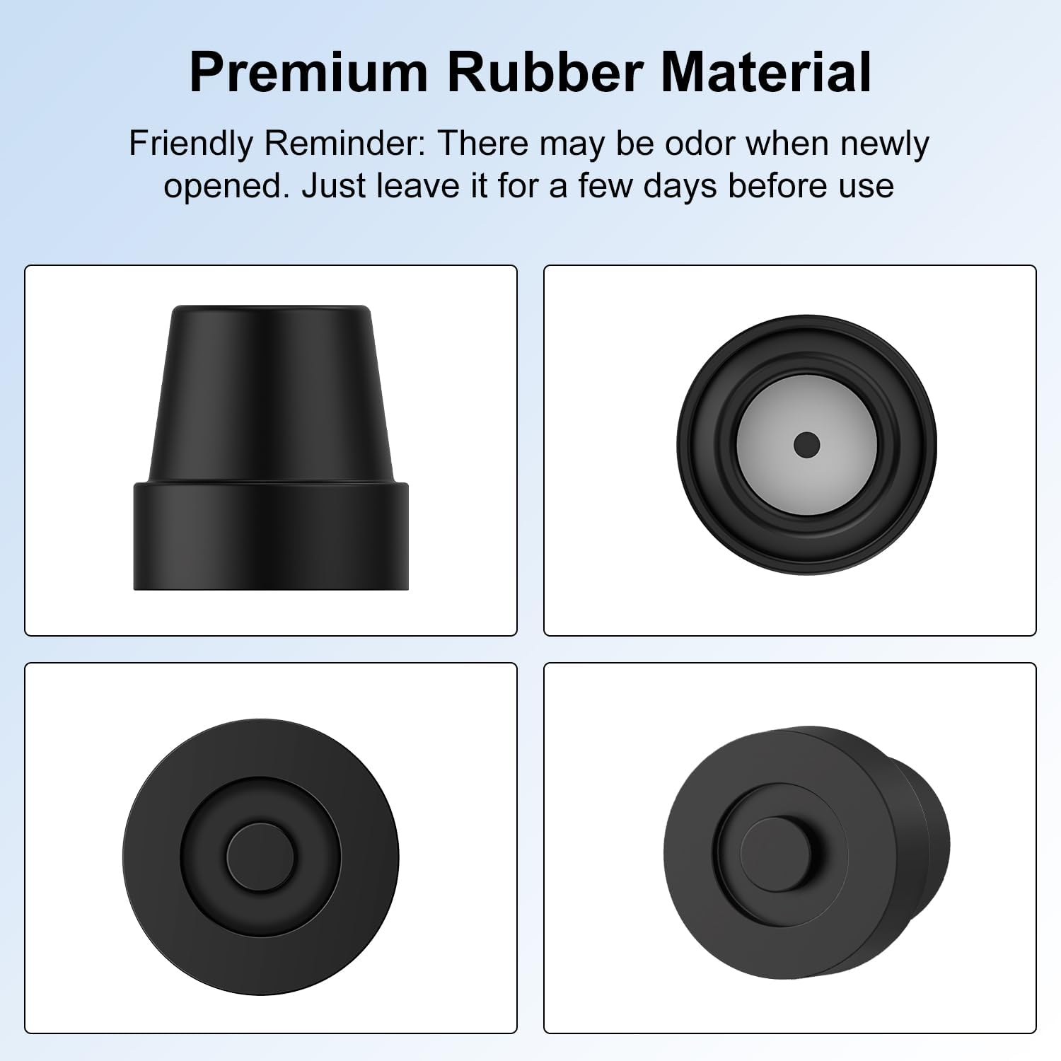 supregear Replacement Quad Cane Tips (4 Pack) - 1/2 Inch Non-Slip Rubber Foot - Durable Attachment End Base for Walking Sticks Folding Cane Accessory, Black - Image 7