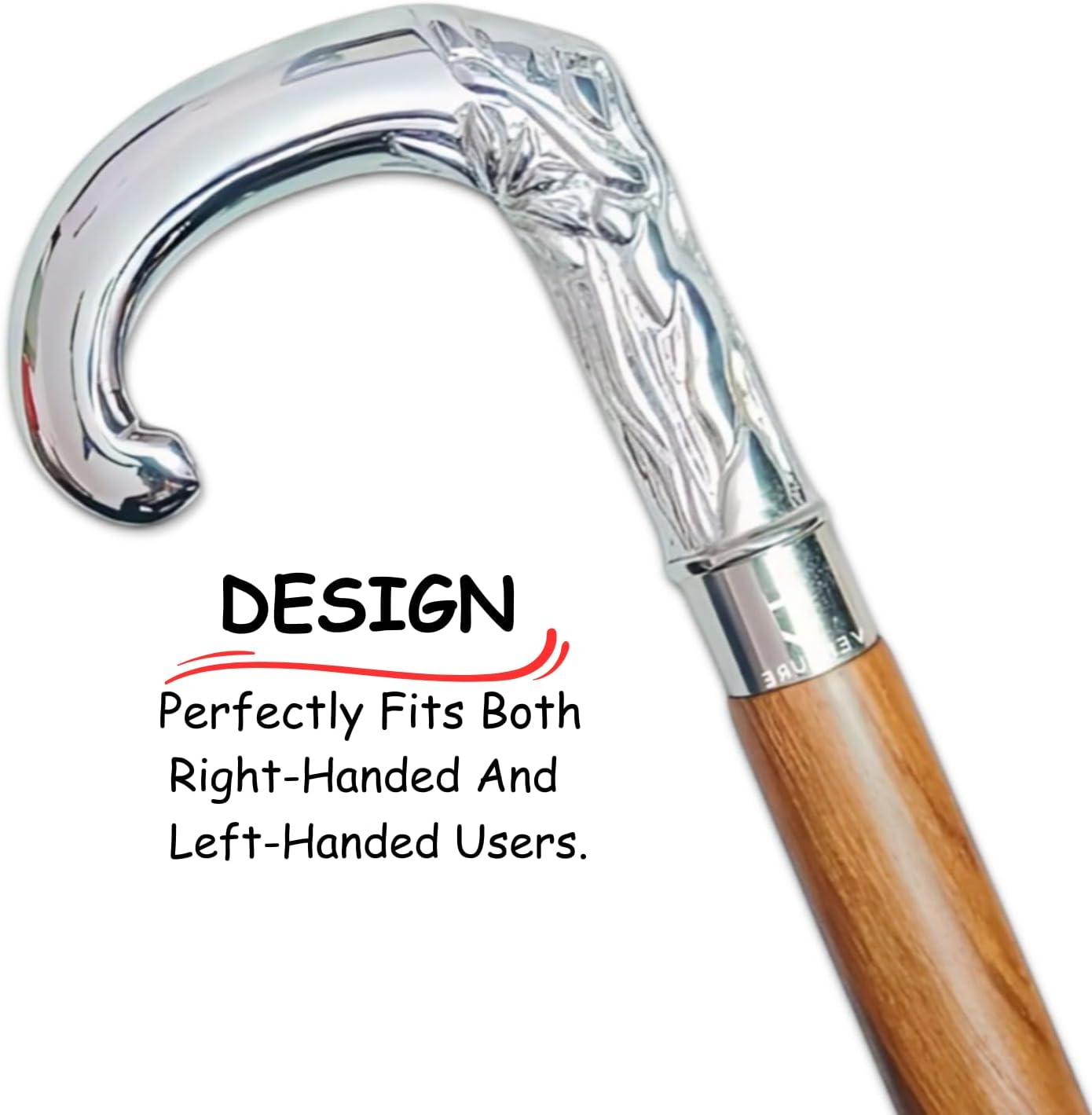 Antique Spiral Brown Wooden Walking Stick with Silver Brass Designer Parrot Handle Walking Wooden Cane for Gift Men & Women - Image 3