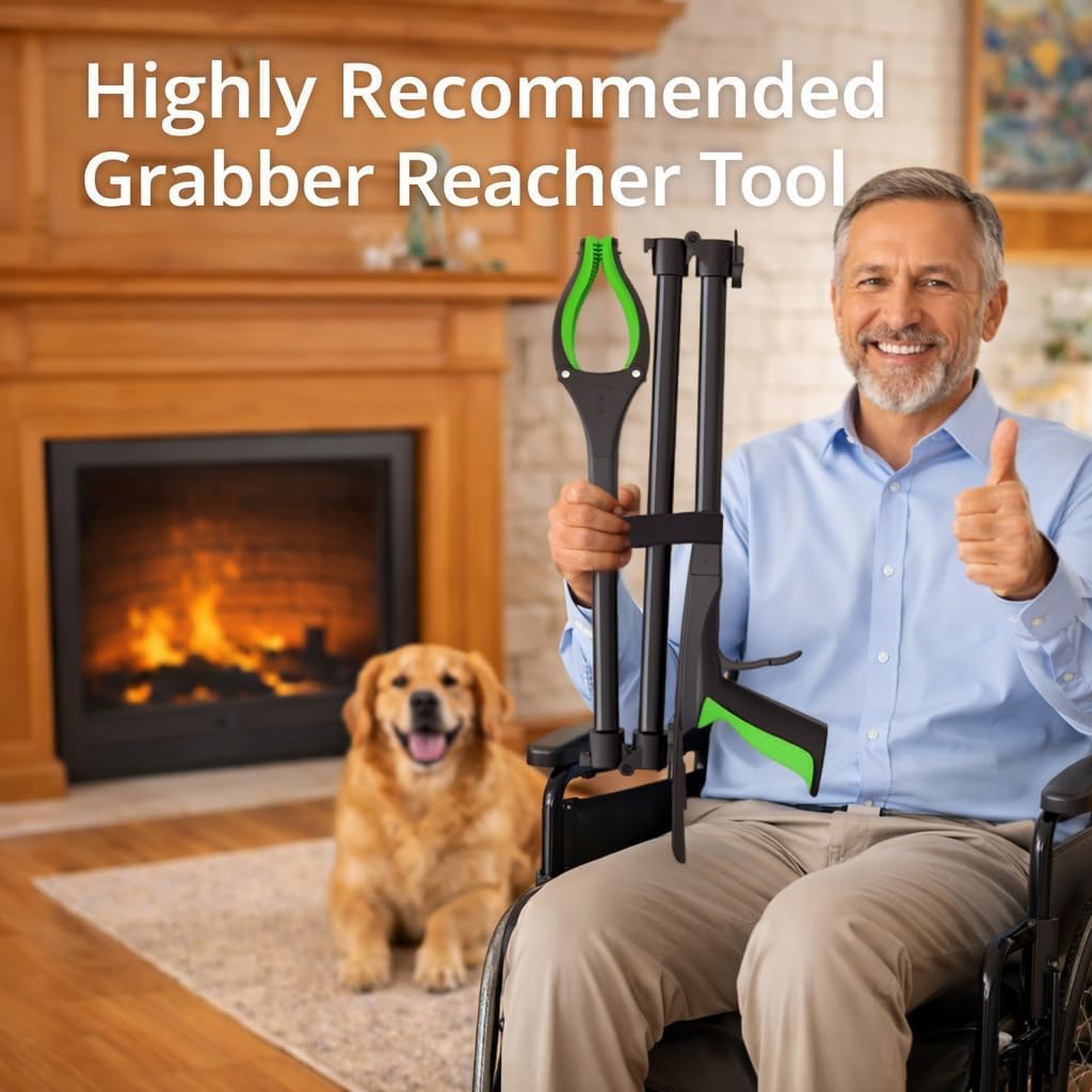 75Inch Extra Long Grabber Reacher Tool, LEGENDONE Easy Foldable Reacher Grabber, Dual Magnetic Tip Pickup Tool Trash Picker, Strong Grip Aid for Upper Shelves, Elderly, Surgery Recovery Must Have - Image 2