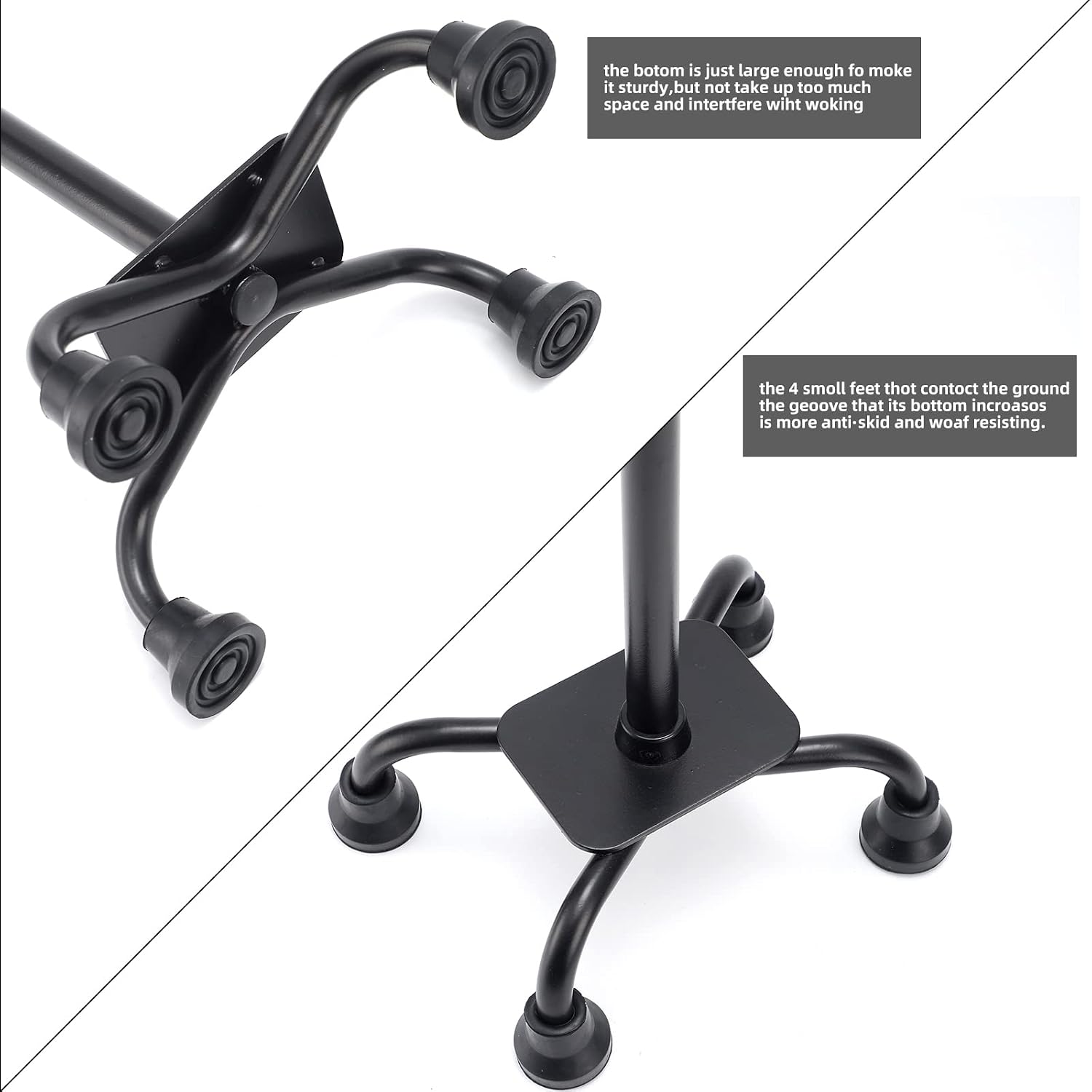 Floral Quad Cane for Women, Adjustable Walking Canes with 3-in-1 Interchangeable Base(3 Tips) for Versatile Support, Stylish & Stable Mobility Aid for Seniors Confidence - Image 4