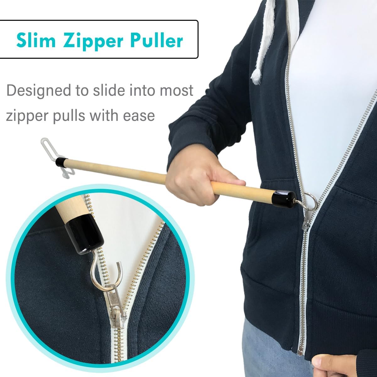 Nourislif 27'' Dressing Stick, Long Dressing Stick for Elderly, Disabled, Limited Mobility – Daily Living Dressing Aid Stick for Hip Replacement, Back - Dressing Aid for Pants, Shoes, Socks - Image 4