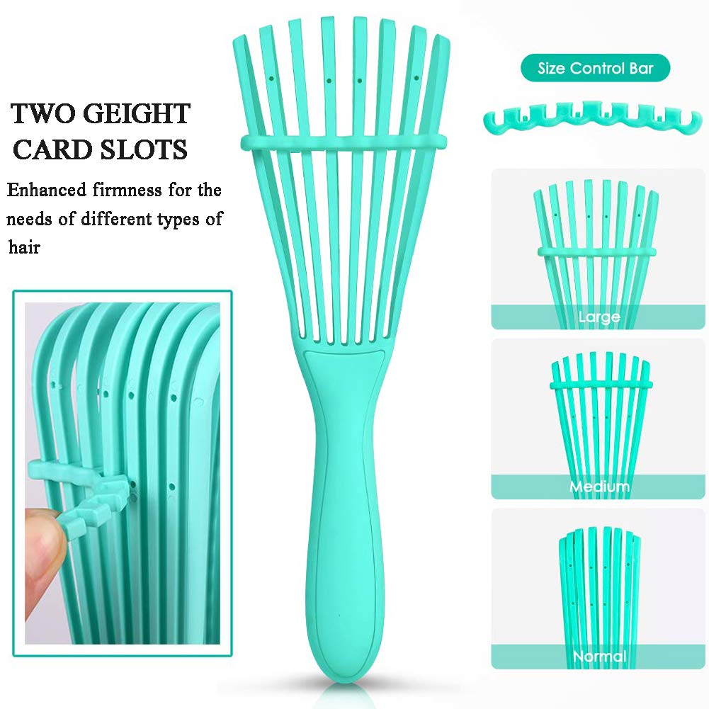 5 Pcs Detangling Hair Brush Set, Ez Detangler Brush With Edge Brush, Rat Tail Combs for Black Natural Hair Styling and Cuting, Curly/Straight/Wet/Dry/long/Short Hair Available for Women Kids Men - Image 3