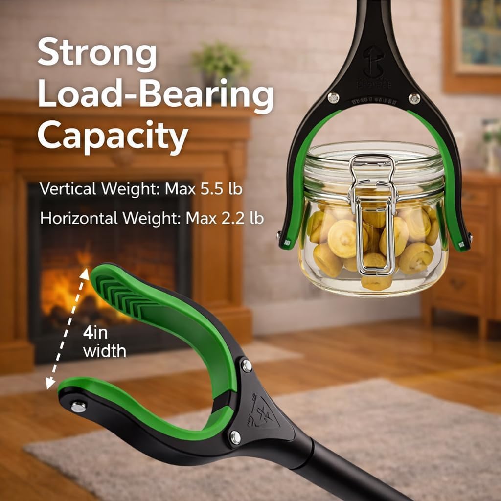 75Inch Extra Long Grabber Reacher Tool, LEGENDONE Easy Foldable Reacher Grabber, Dual Magnetic Tip Pickup Tool Trash Picker, Strong Grip Aid for Upper Shelves, Elderly, Surgery Recovery Must Have - Image 3