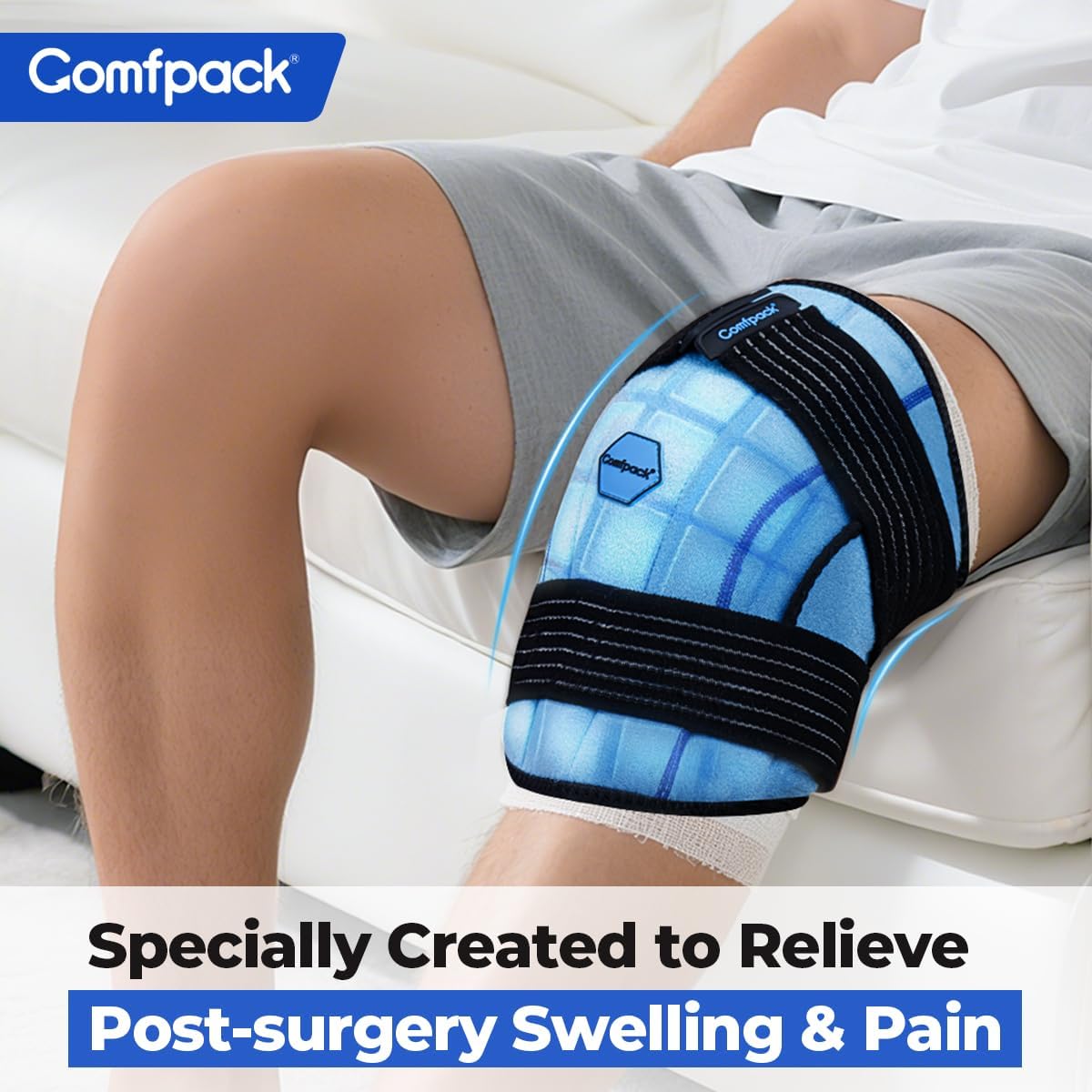 Comfpack Knee Ice Pack Wrap, 2 Hours Ice Pack for Knee Replacement Surgery - Image 4
