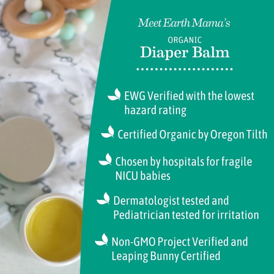 Earth Mama Organic Diaper Balm, Calendula Baby Diaper Rash Cream, 4 fl oz - Image 4