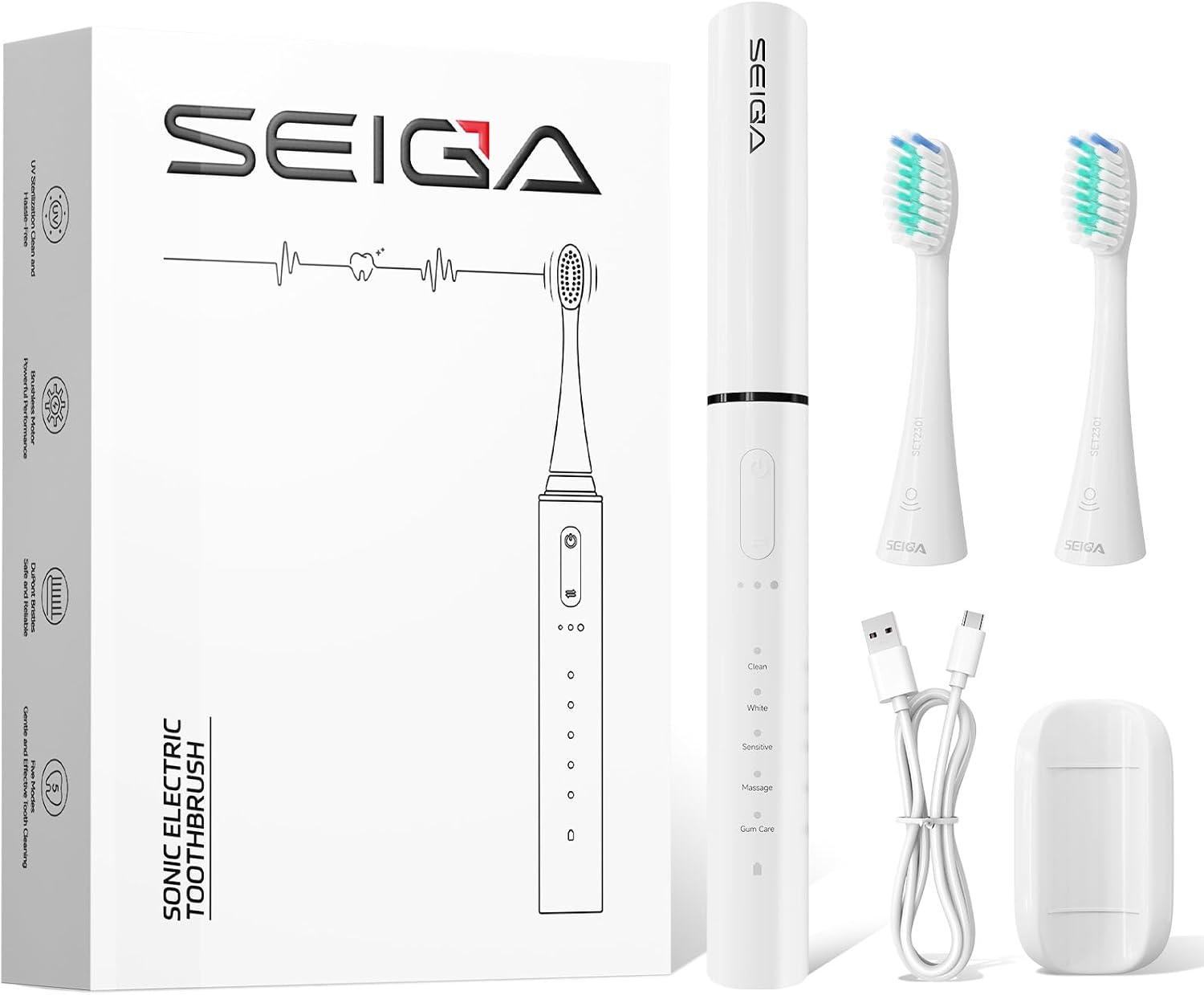 SEIGA Sonic Electric Toothbrush for...