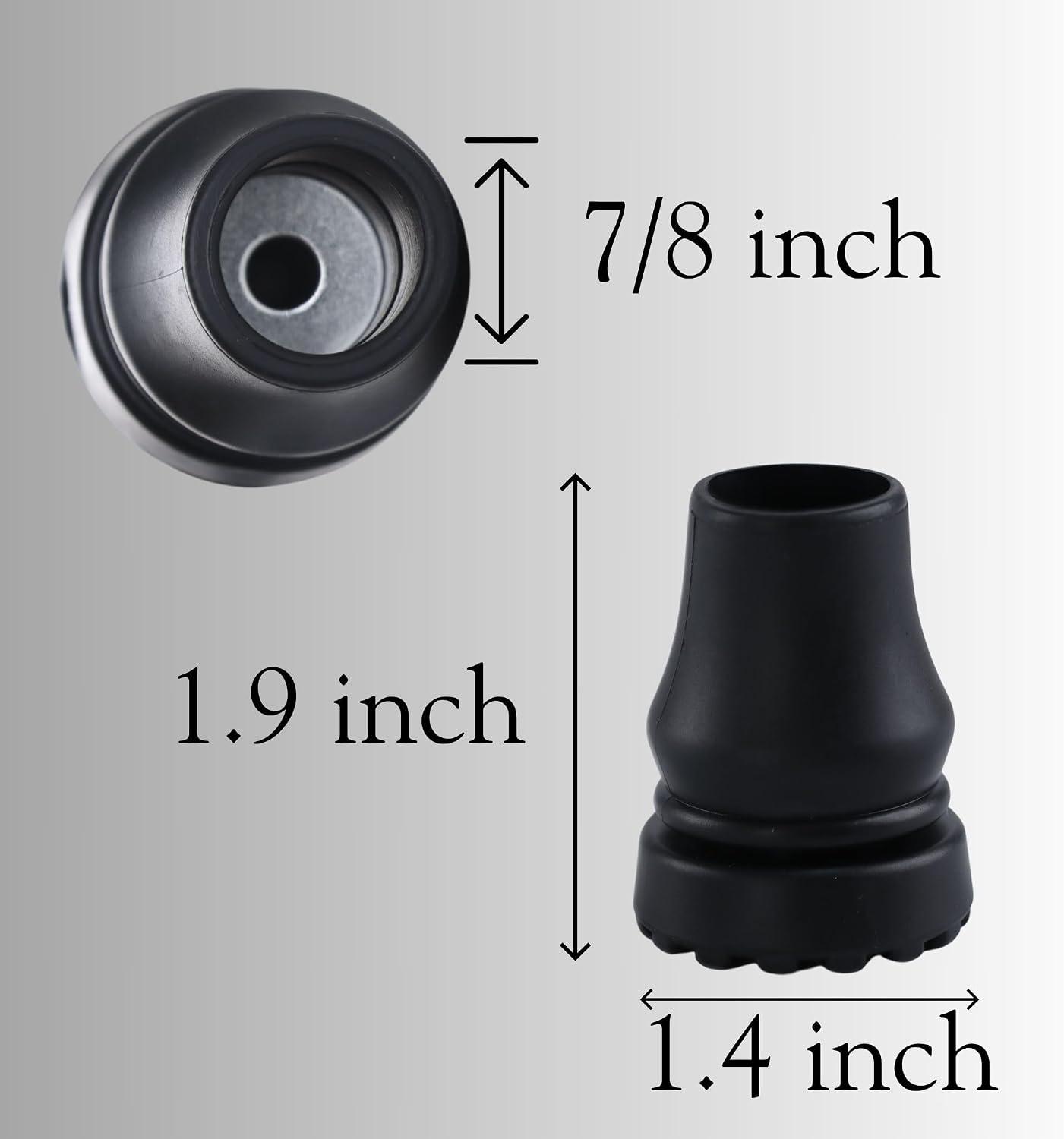 6-Pack Rubber Cane Tips 7/8 Inch Heavy Duty Walking Cane Tips, Non-Slip Crutches Accessories, Sturdy Replacement Cane Tip for Walking Sticks, Hiking Sticks, Seniors Crutches(Black) - Image 4