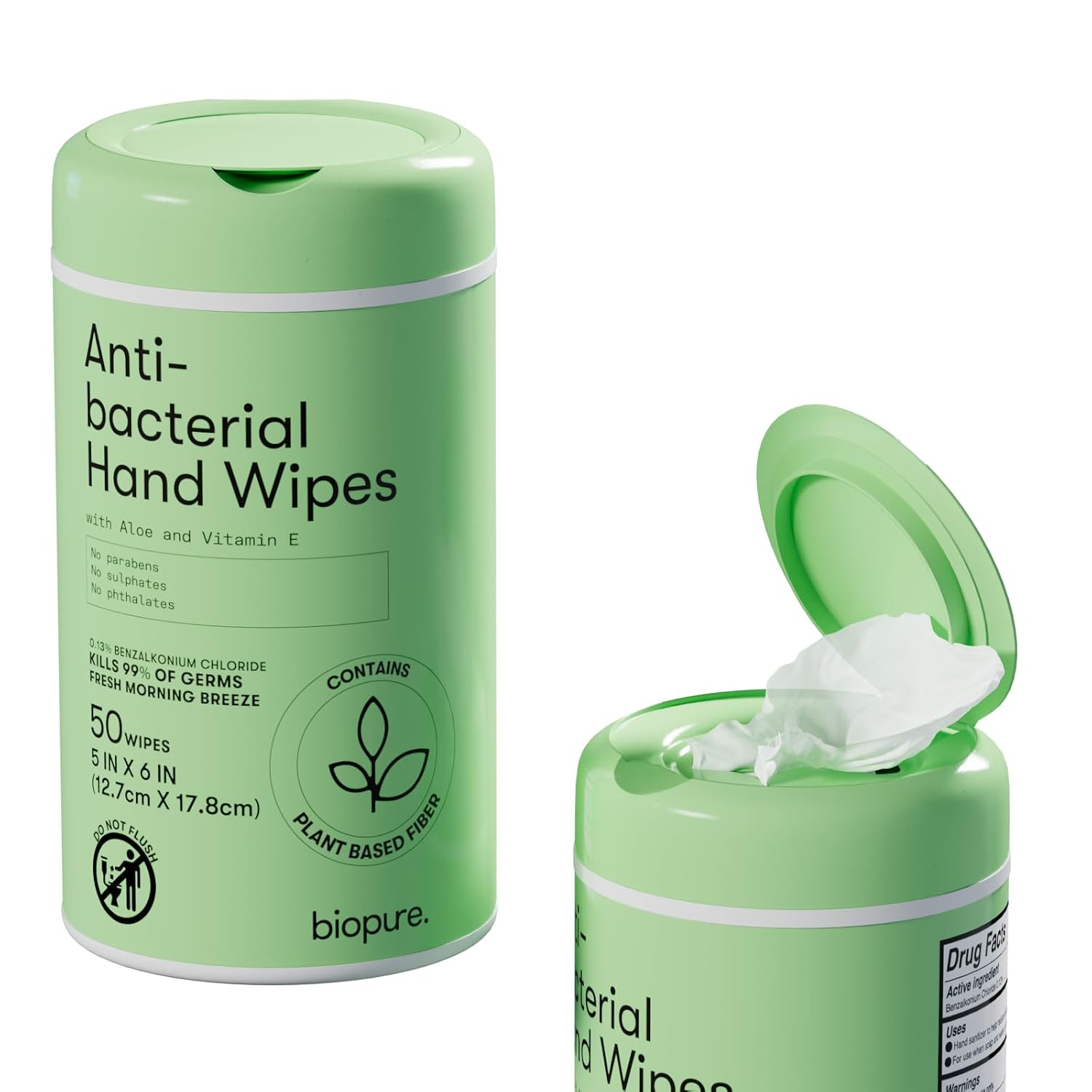 Biopure Antibacterial Hand Wipes Fr...