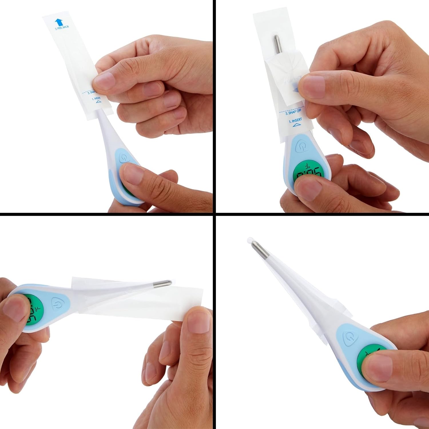 Juvale Thermometer Covers - 100 Count, White - Disposable Probe Covers for Digital Thermometers & Oral, Rectal, Armpit Use - Image 5
