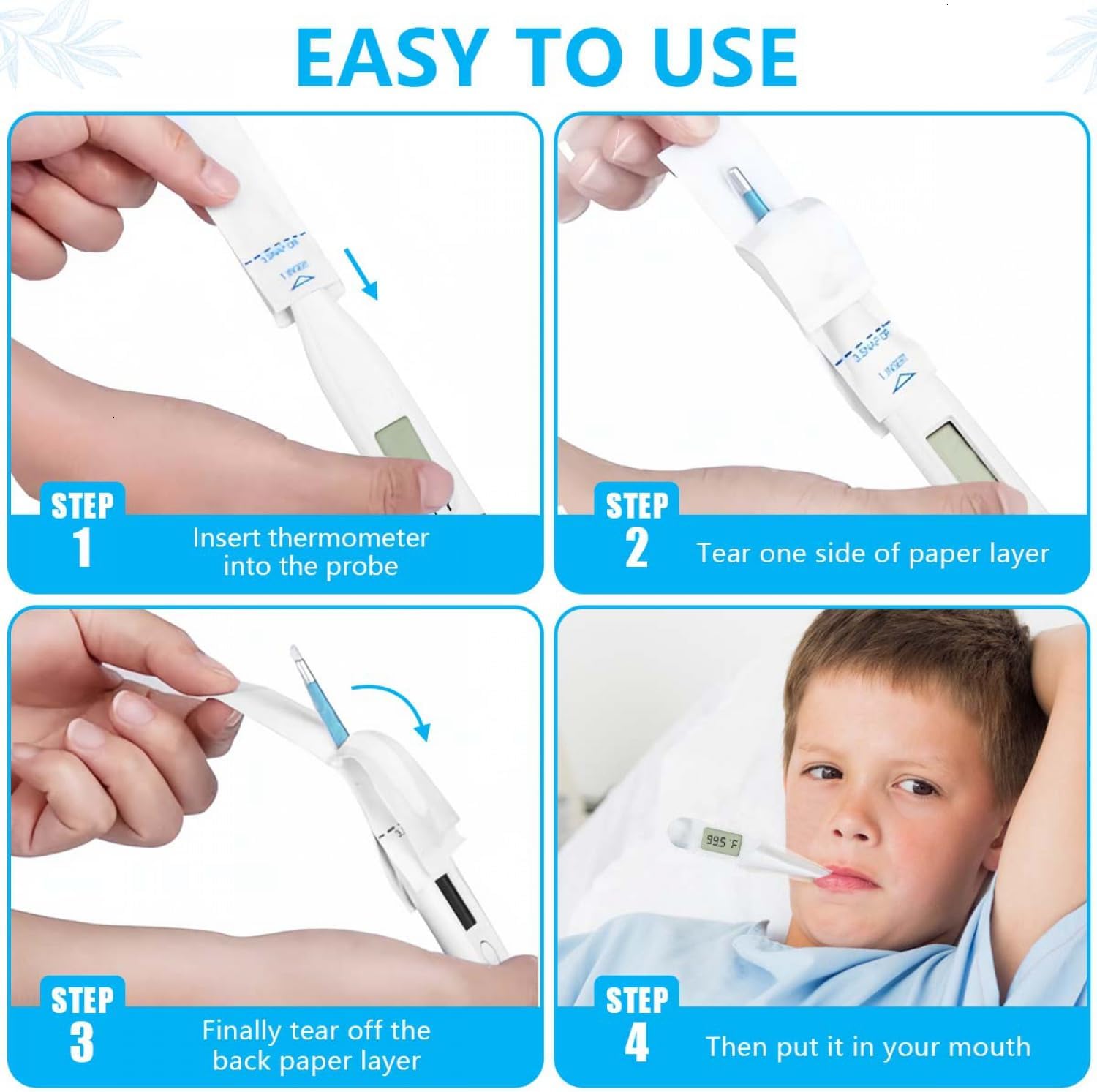 SenseYo 200 Pcs Disposable Digital Thermometer Probe Covers Sleeve Clear Temperature Sheath Sleeves Cover for Oral, Armpit, Rectal Thermometer - Image 5