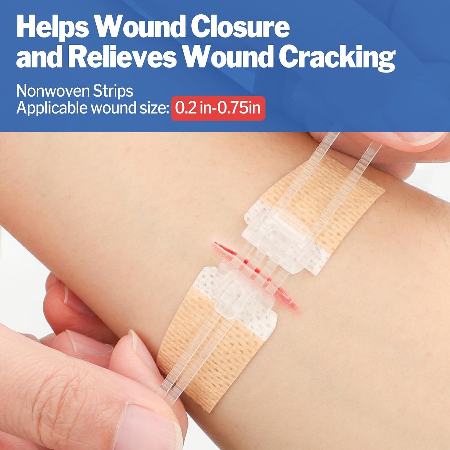 AZEN 16 Pack Wound Closure Strips, 4 Types Butterfly Bandages, Emergency Laceration Closure Kit, Repair Wounds Without Stitches, Quick Clot Zip Stitch Wound Closures Device - Image 4