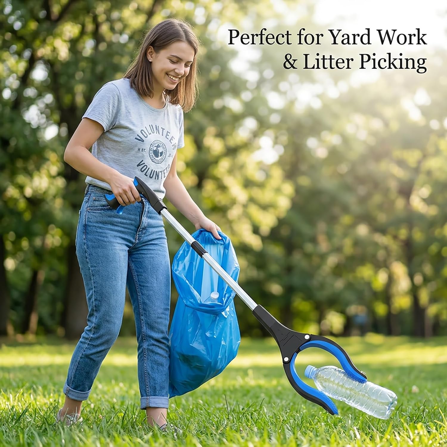 Grabber Reacher Tool - Foldable Gripper and Reaching Tool - Heavy Duty Pick Up Stick Grabbers for Seniors, Trash, Surgery Recovery Must Haves Gifts, 32” Picker Upper Grabber (Blue) - Image 6