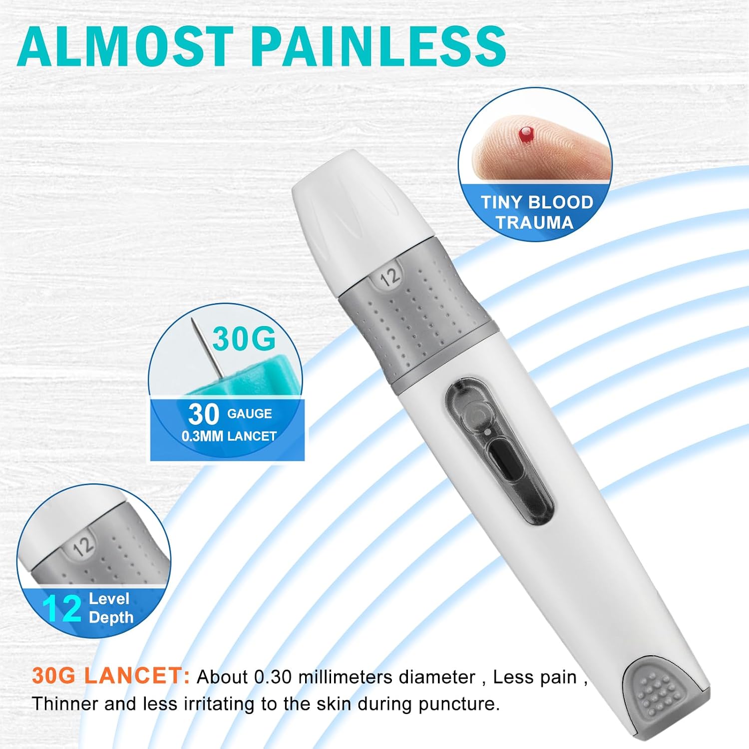 Blood Lancets,Twist Top Lancets for Lancing Devices,350 Count ,30 Gauge Diabetes Lancets for Blood Glucose Testing (Multicolored) - Image 5