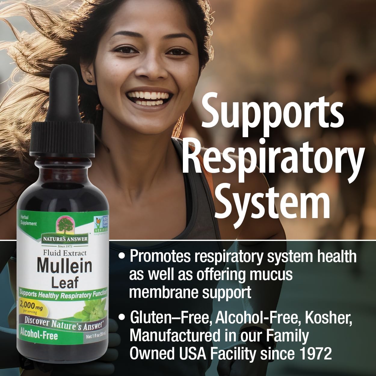Nature's Answer Mullein Leaf | Herbal Supplement | Supports Respiratory Function & Mucous Membranes | Non-GMO & Kosher | Gluten-Free & Alcohol-Free 1oz (2 Pack) - Image 4