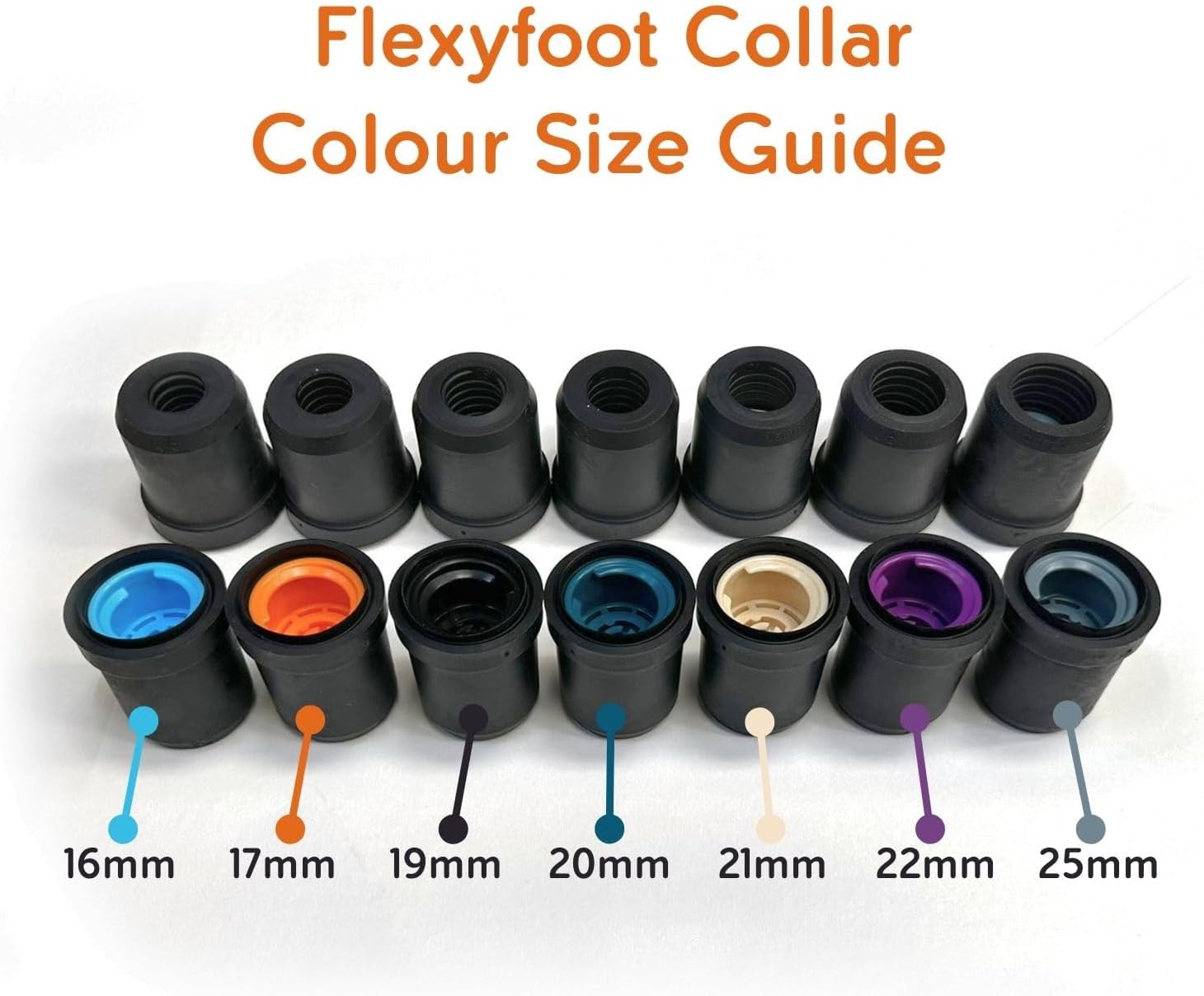 Flexyfoot Shock Absorbing Walking Cane Tips - Improves Grip, Safety and Comfort - Works with 2-Section Walking Poles - Black - Size 16mm (5/8") - Pack of 2 - Image 7