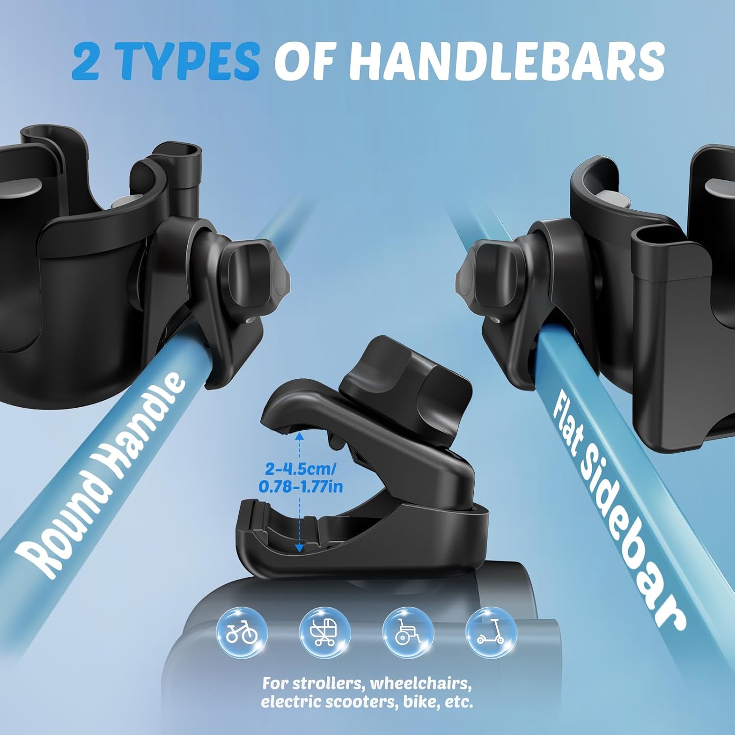Cup Holder for Walker: Stroller Cup Holder Attachment with Phone Holder - Image 5