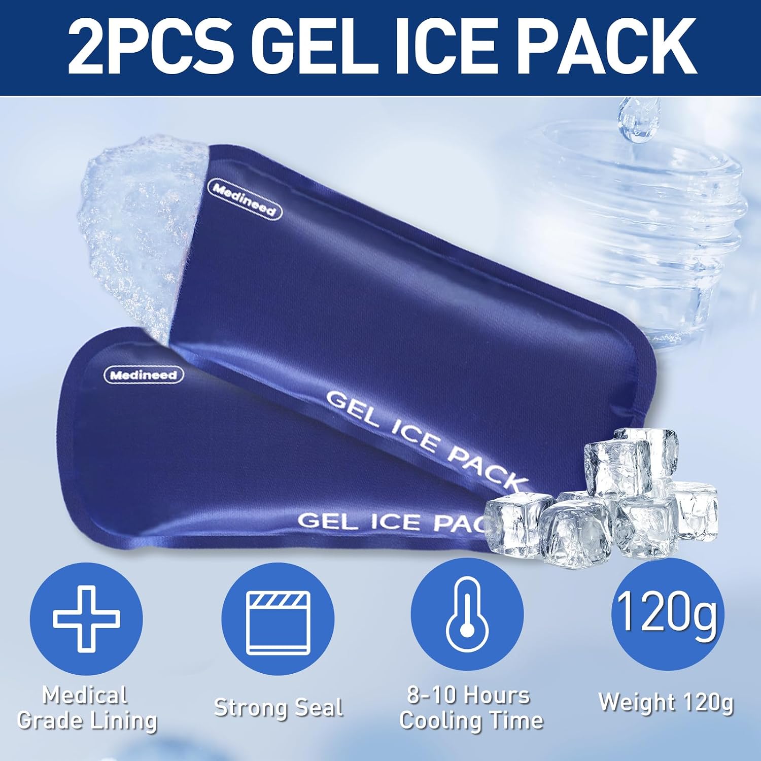 Medineed Temperature Display Insulin Travel Case, 2PCS Ice Packs, Black - Image 3