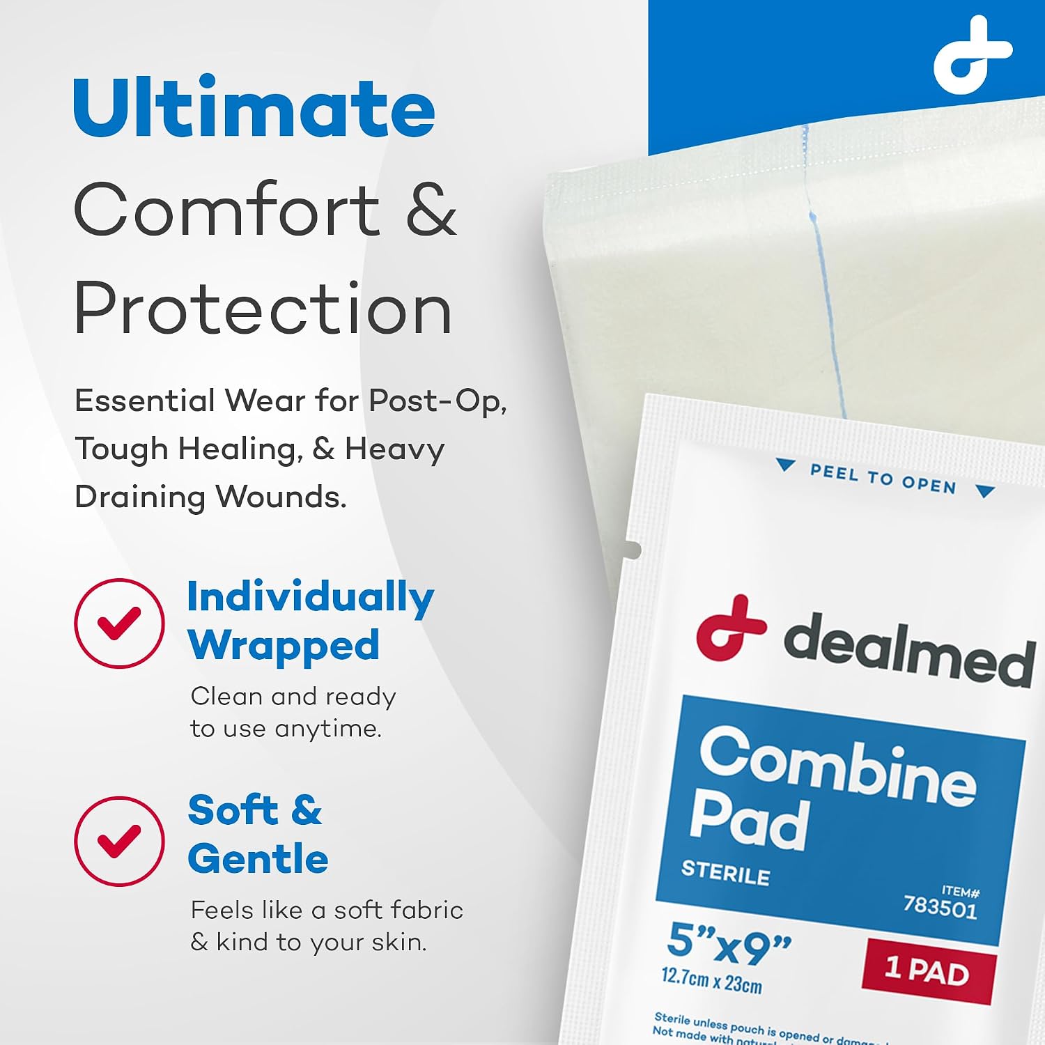 Dealmed Abdominal Combine Pads 5" x 9", Sterile, 20/Box (1 Pack) - Image 2