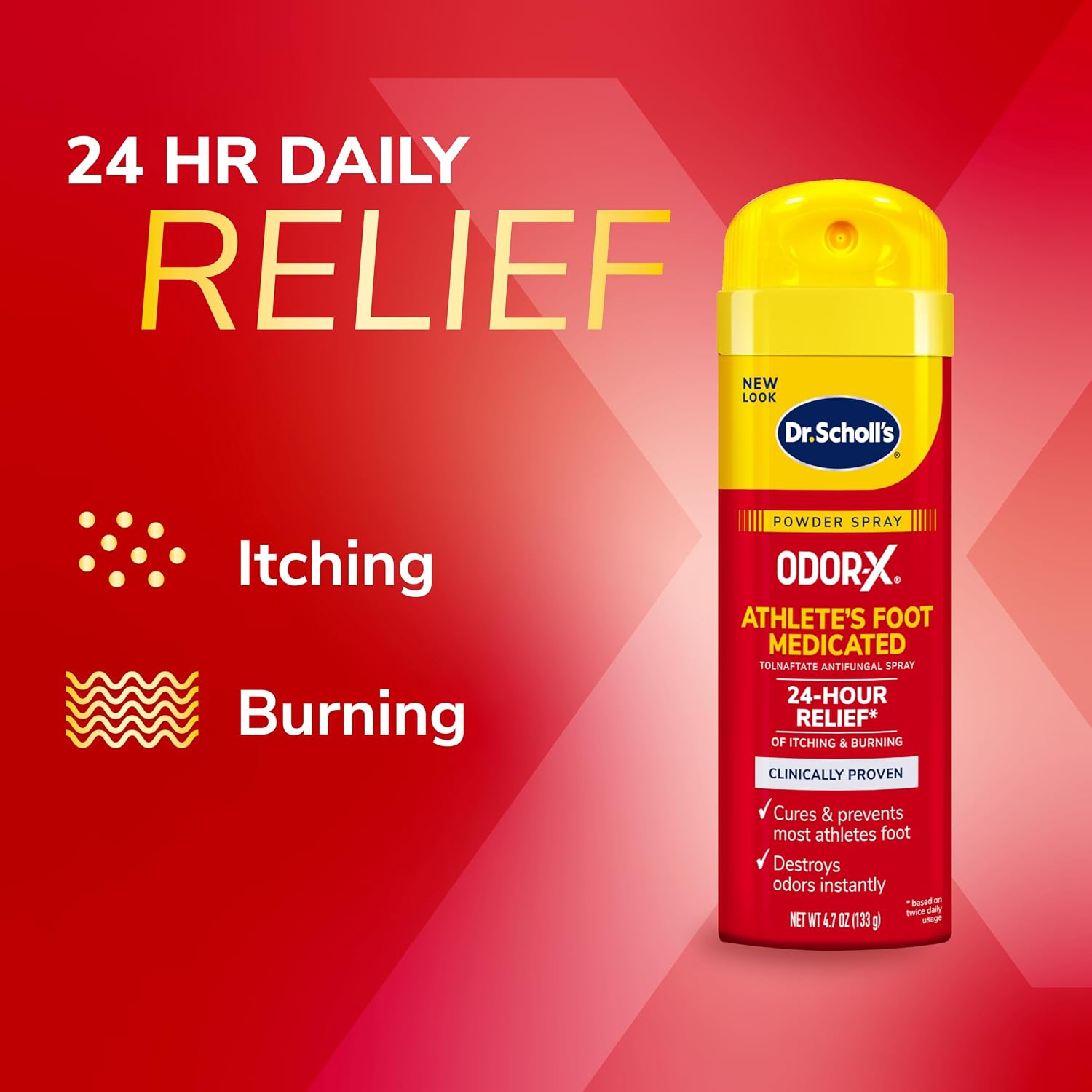 Dr. Scholl's Odor-X Medicated Antifungal Athlete's Foot Powder Spray, 4.7oz - Image 2