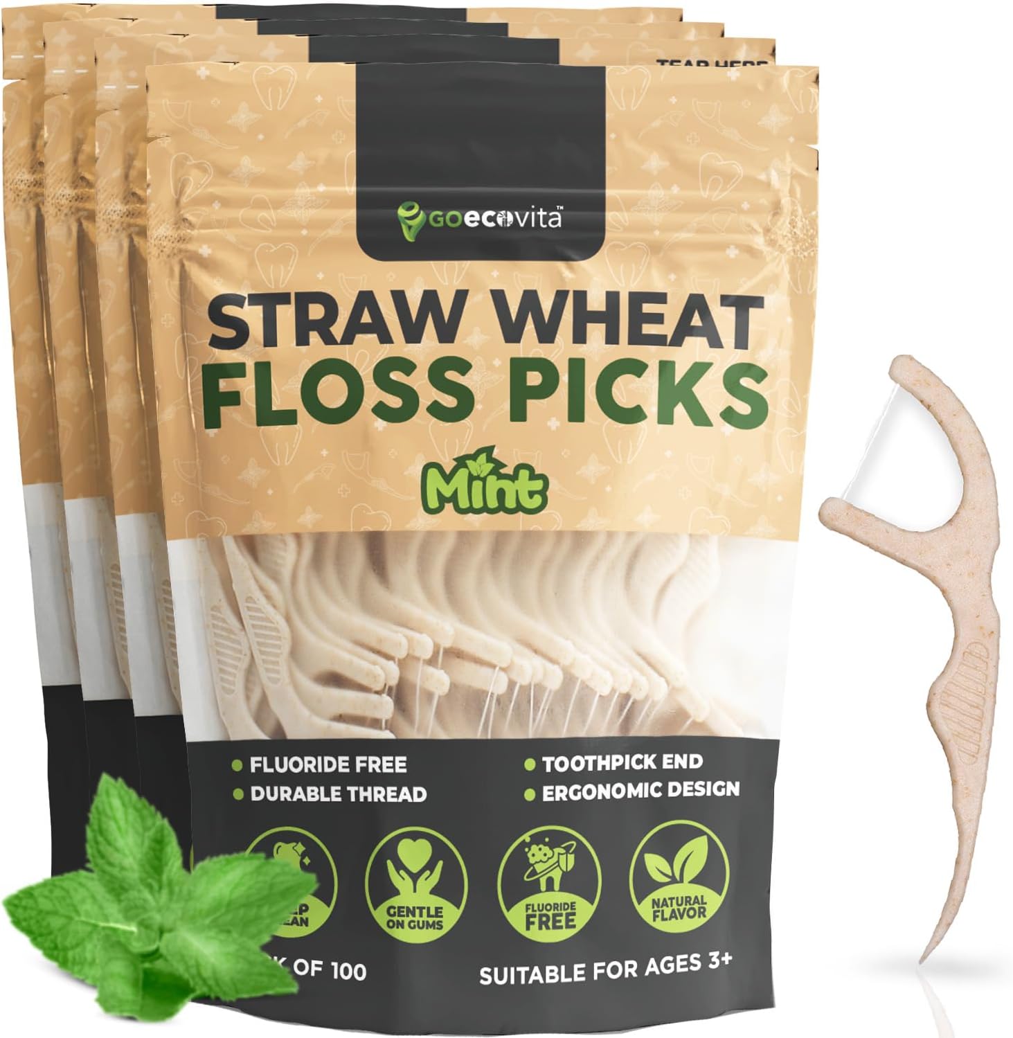 Dental Floss Picks – Straw Wh...