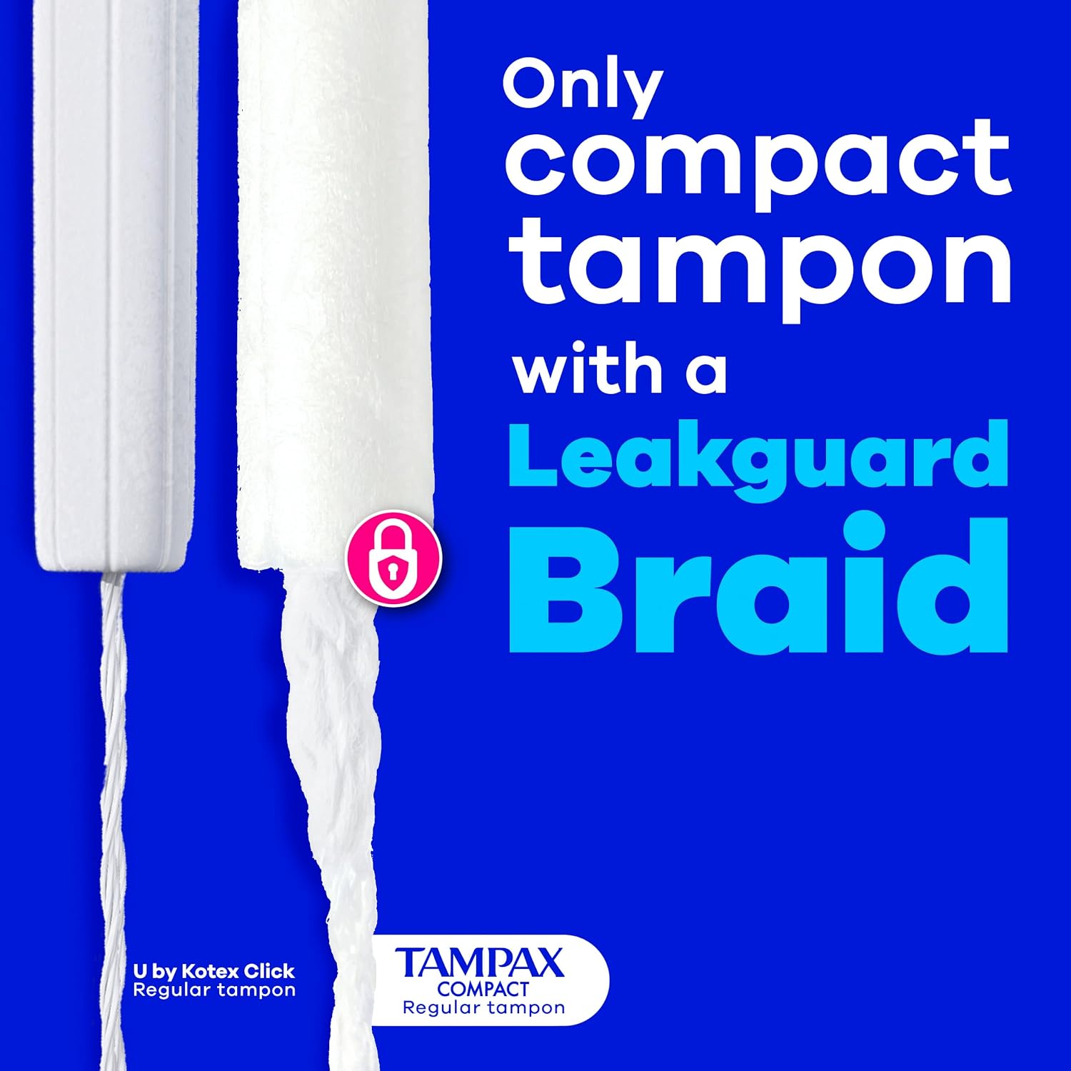 Tampax Compact Pearl Tampons for Women Multipack, with LeakGuard Braid & Extendable Applicator, Super/Super Plus Absorbency, Compact Extendable Applicator, Unscented, 30 Count - Image 4