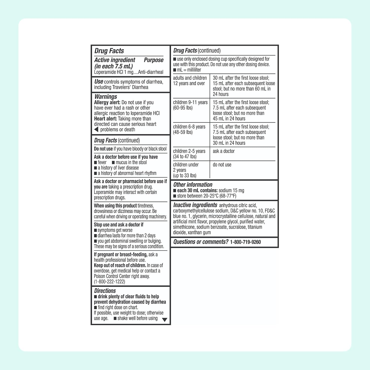 Amazon Basics Loperamide Hydrochloride Oral Solution, 1 mg per 7.5 ml, Anti-Diarrheal Medicine, for Kids and Adults 12 Years and Over, Mint, 8 fl oz (Pack of 1) (Previously Care) - Image 6