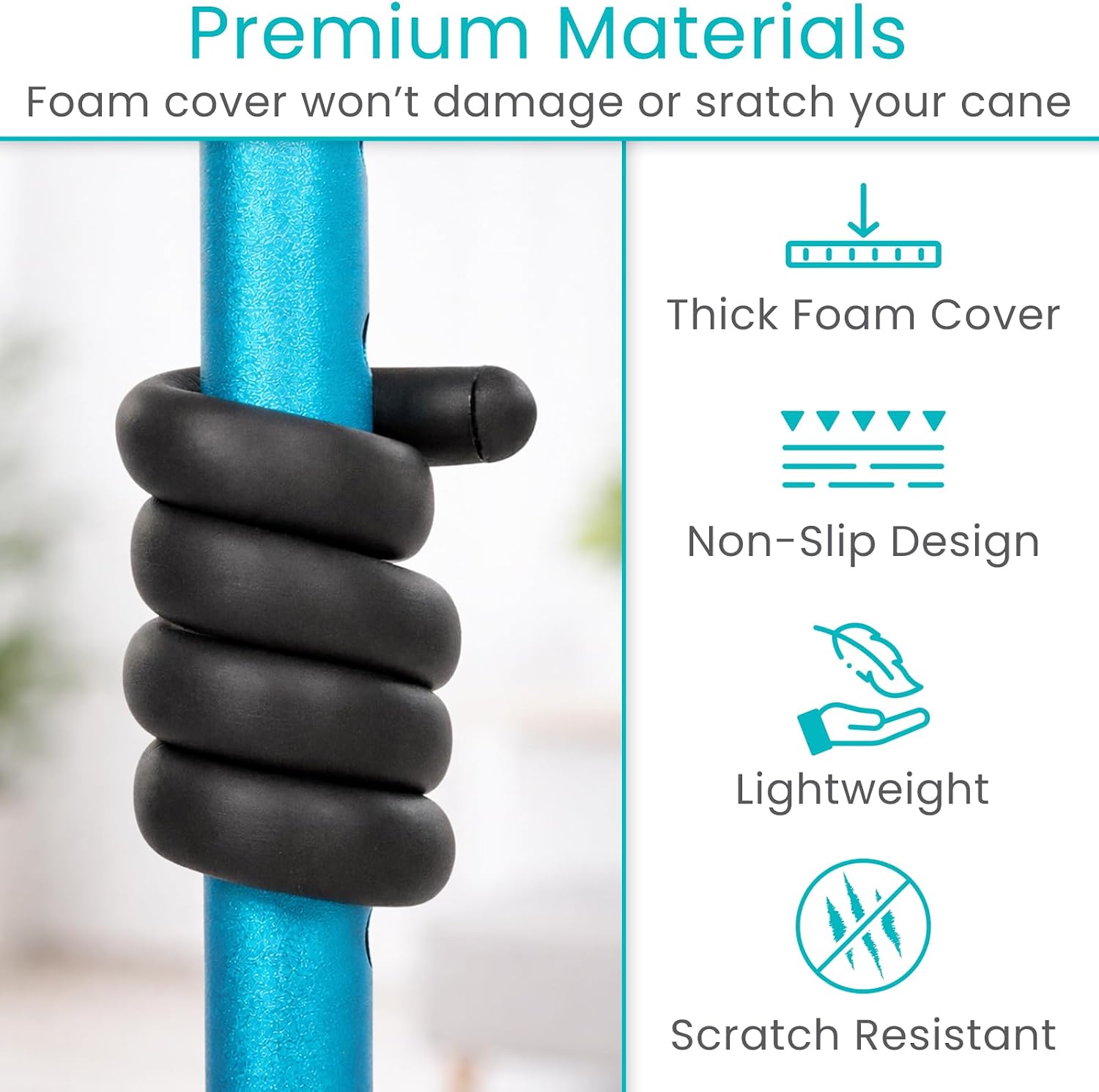 Vive Bendable Cane Holder 4 Pack - Flexible Walking Stick Stand for Table - Image 6
