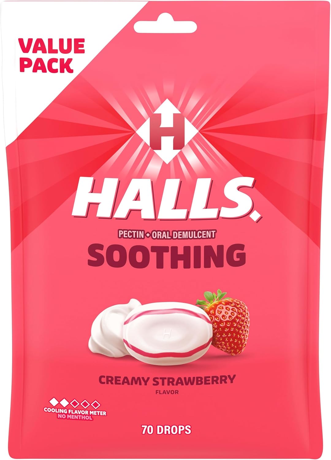 HALLS Soothing Creamy Strawberry Th...