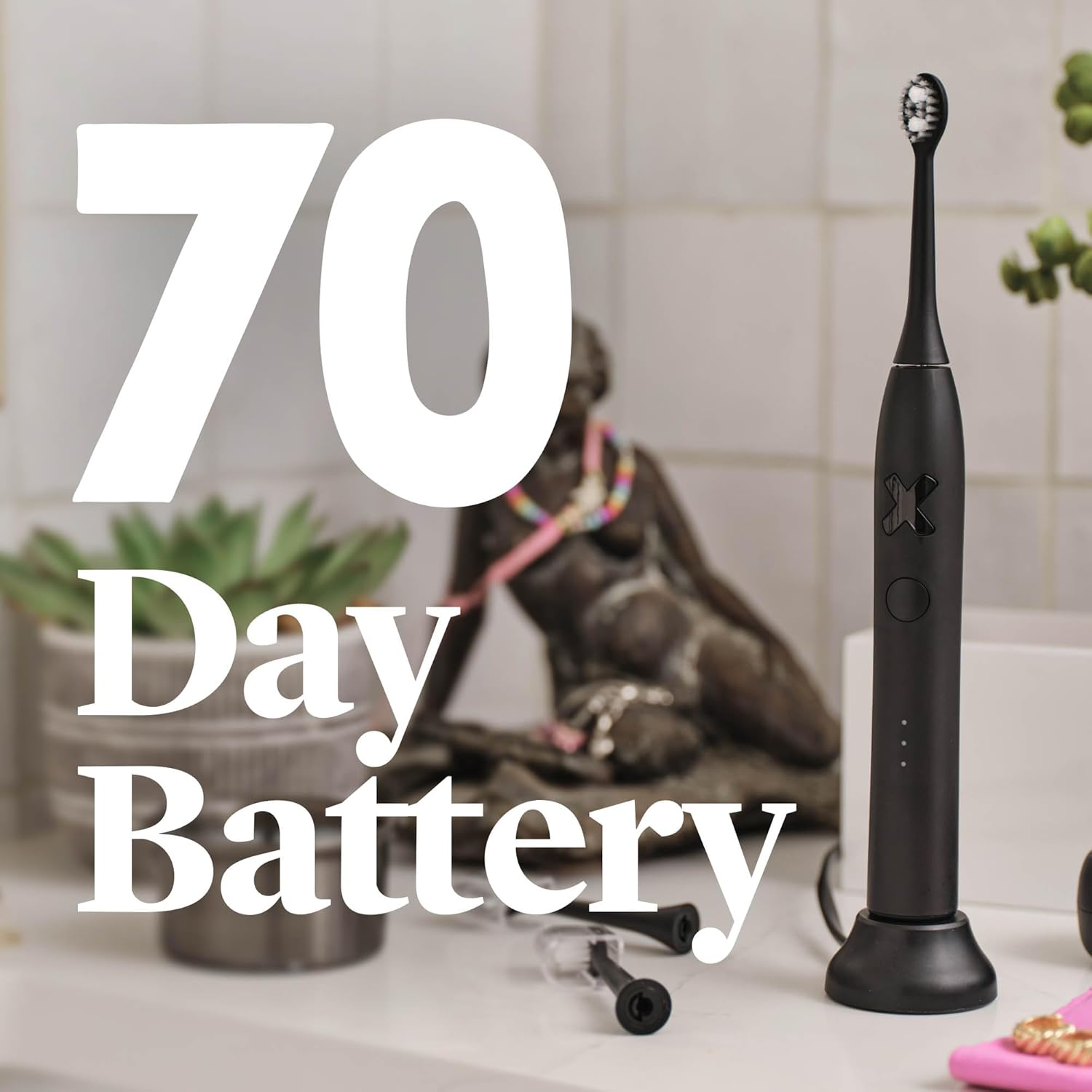 Made by Dentists PRO‑X Sonic Electric Toothbrush for Adults – 70‑Day Battery on One Charge, Dentist‑Designed Whitening Rechargeable Toothbrush, 3 Brush Heads & Travel Case, 3 Modes, Black - Image 2