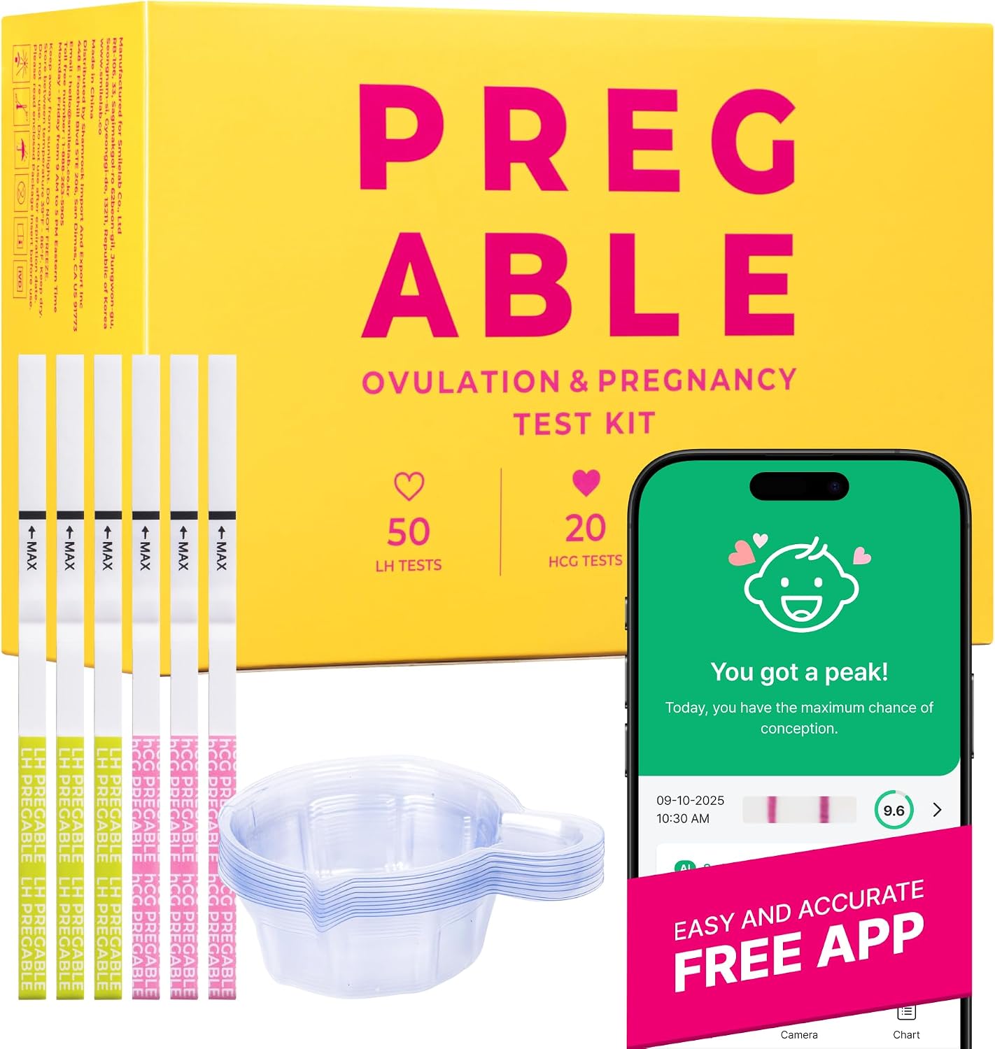 Combo Kit: 50 Ovulation + 20 Pregna...