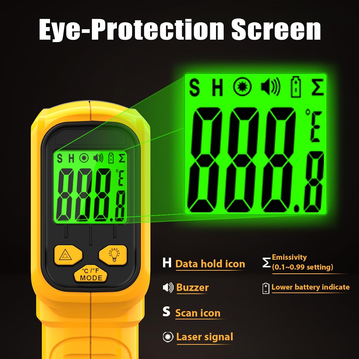 FKM Infrared Thermometer Gun High Precision 13-Point Laser -58°F~1112°F - Image 9