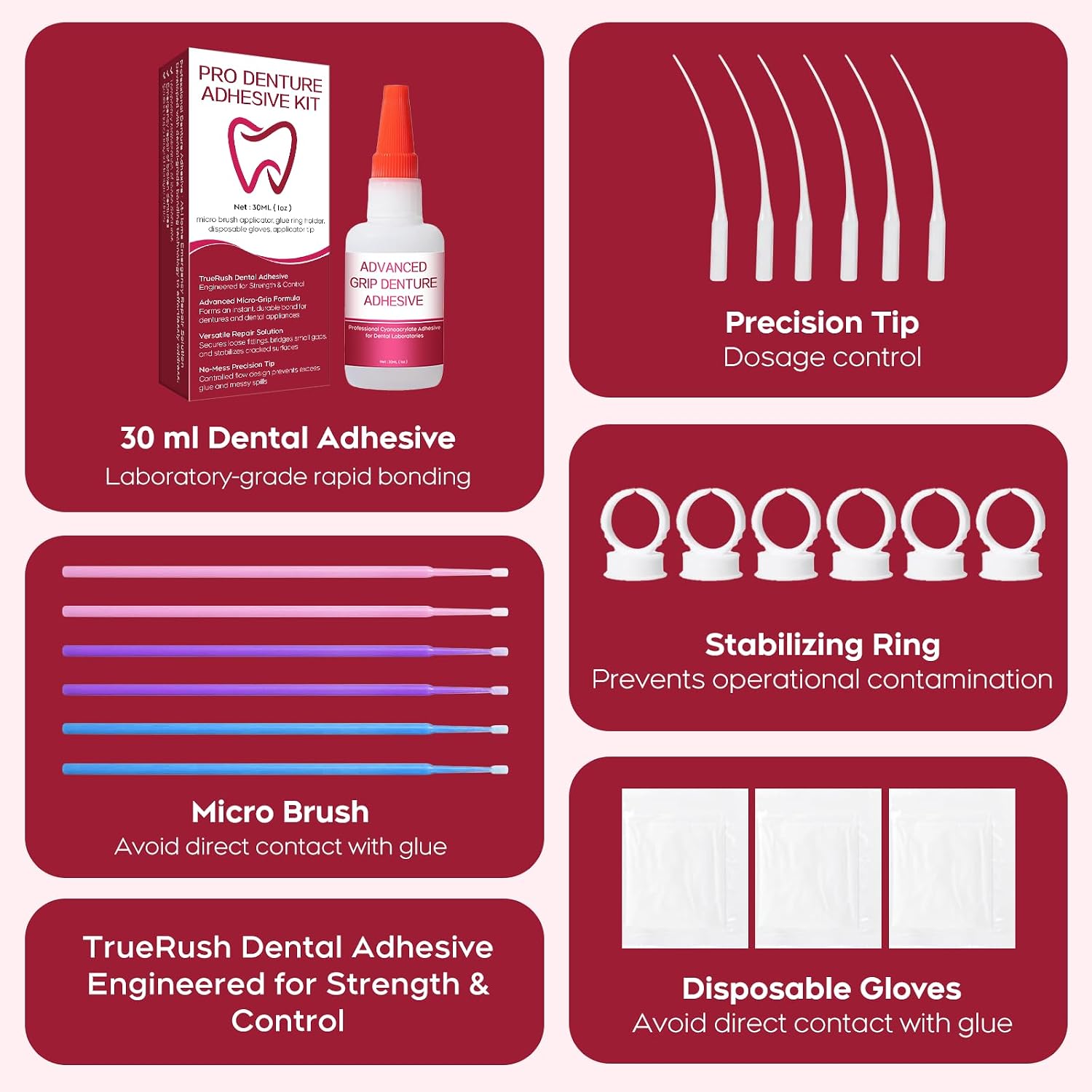 Dental Lab Instant Bonding Dental Glue for Dentures & Lab Tools - Fast-Setting in 15-60 Sec | Crack Repair & Gap Filling | Long-Lasting Hold (Days to Weeks) – 1oz - Image 2