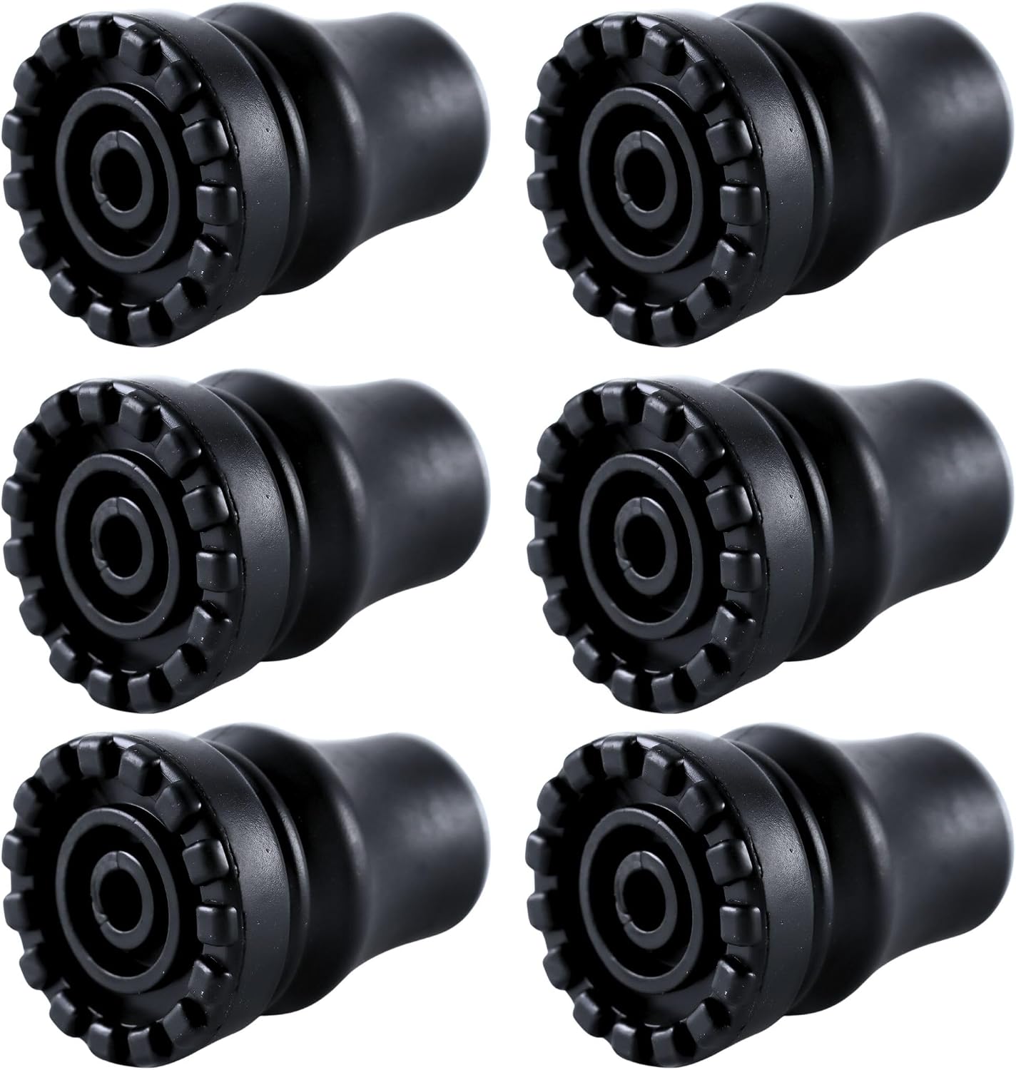 6-Pack Rubber Cane Tips 7/8 Inch He...