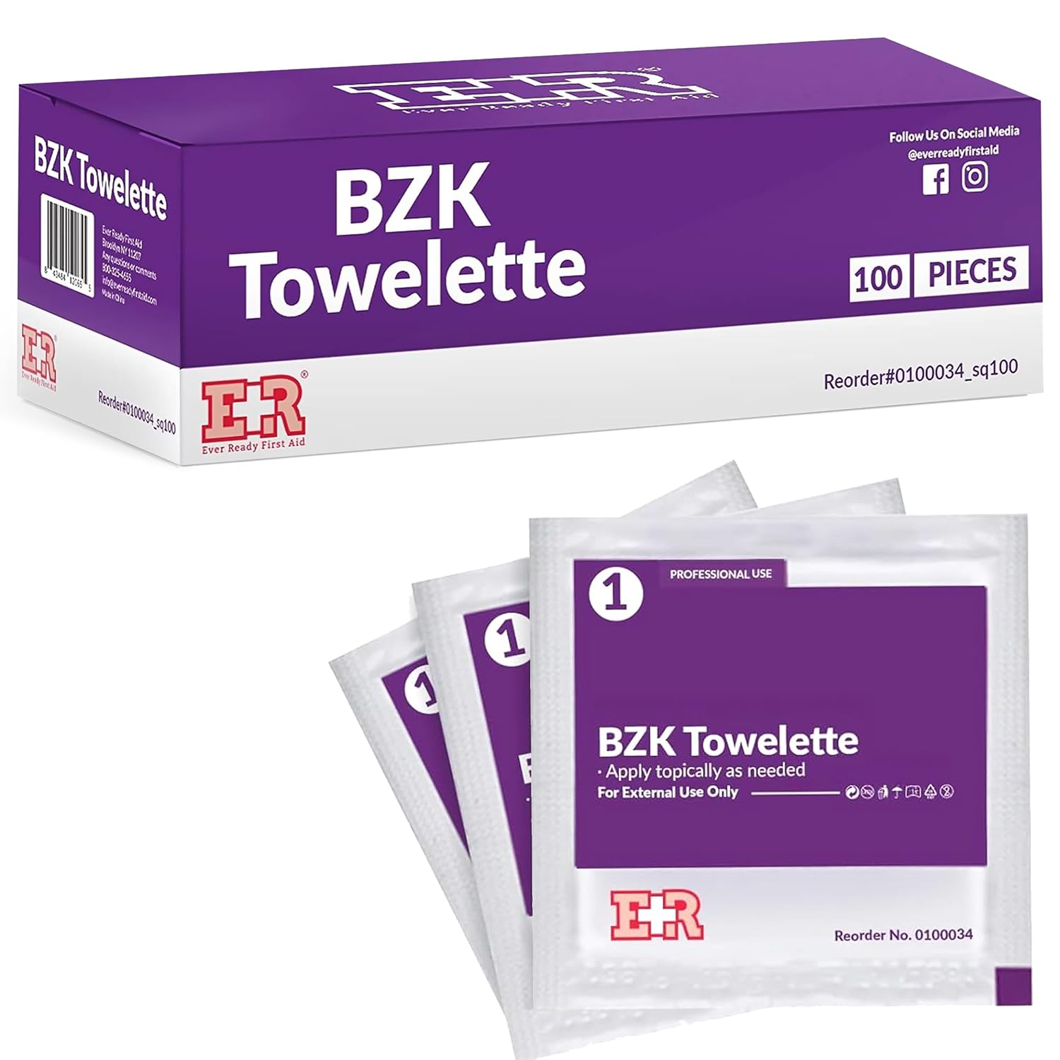 Benzalkonium BZK Wipes [Pack of 100...