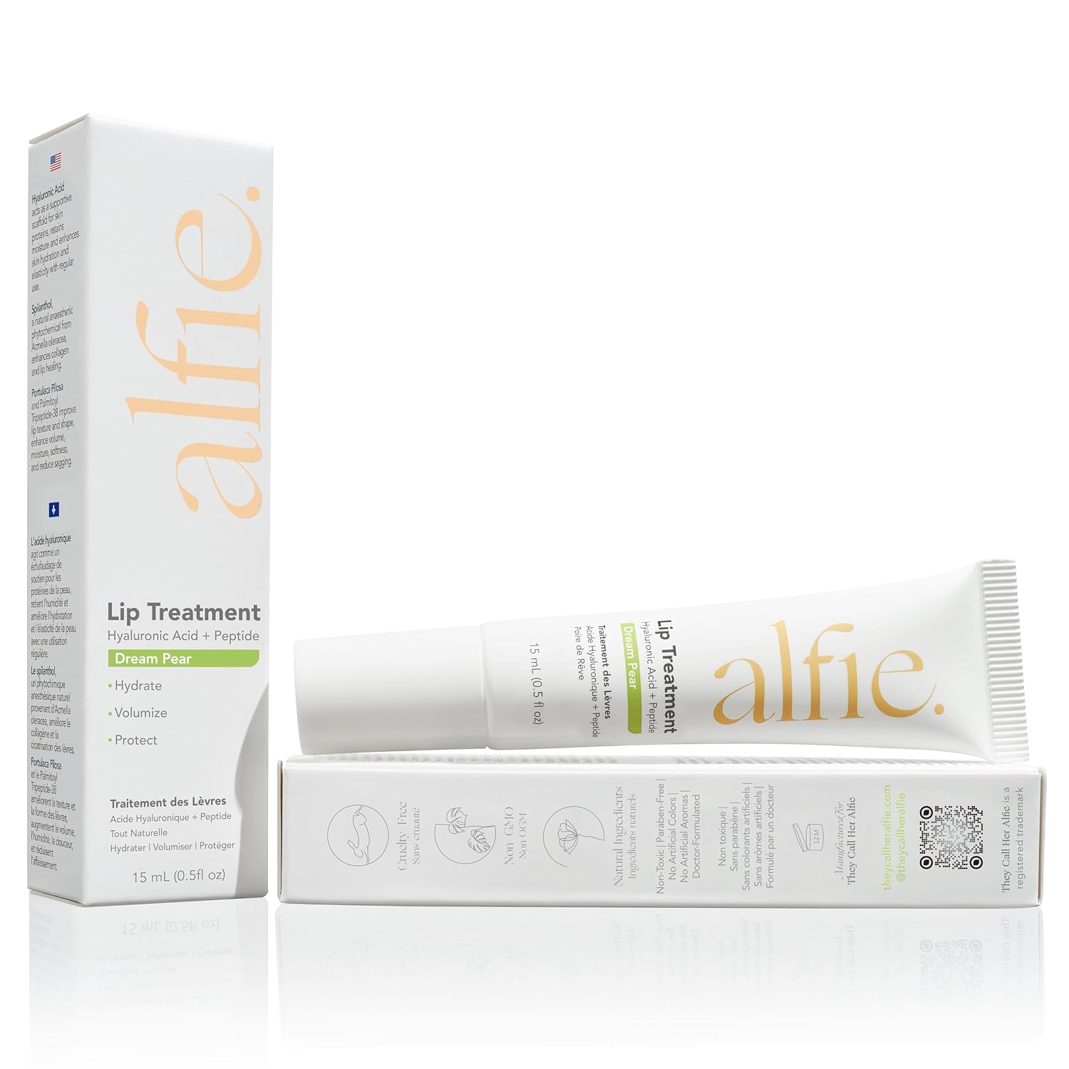 Alfie Hyaluronic Acid Lip Booster -Pear Flavor -15ml/0.5 Fl. Oz -Peptide Lip Treatment -Lip Plumper and Filler -Lip Serum and Moisturizer -Hydrating Treatment for Lip Volume -Vegan Friendly, Non-Toxic - Image 2