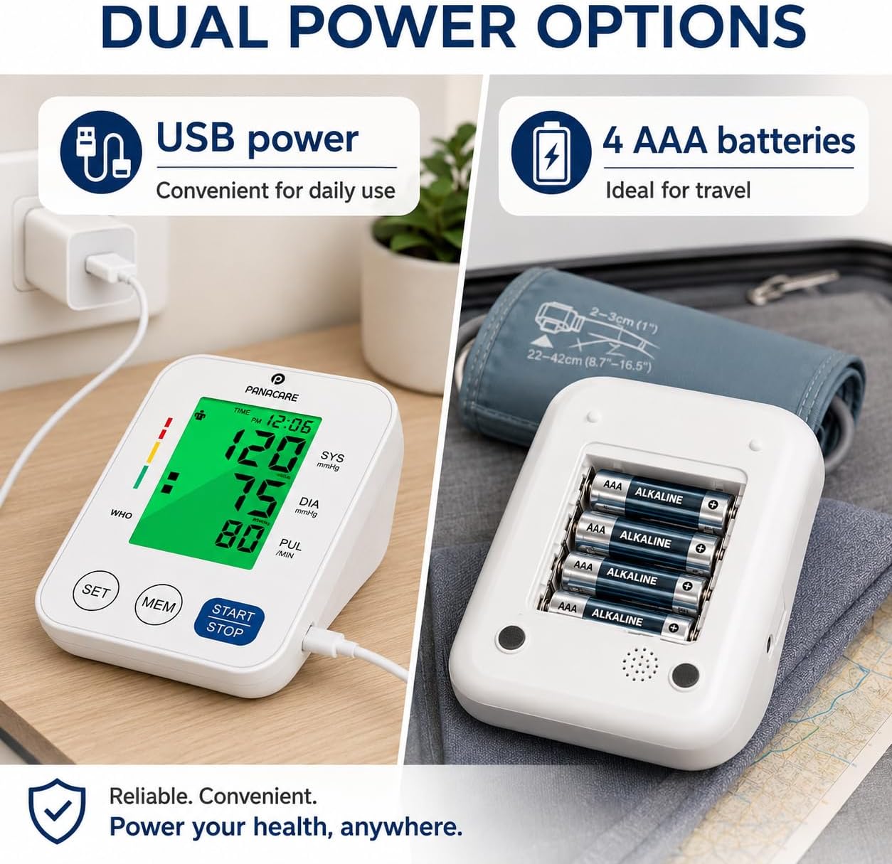 Upper Arm Blood Pressure Monitor for Home Use, Adjustable Cuff (8.7–16.5 inches), Large Backlit Display, White - Image 7