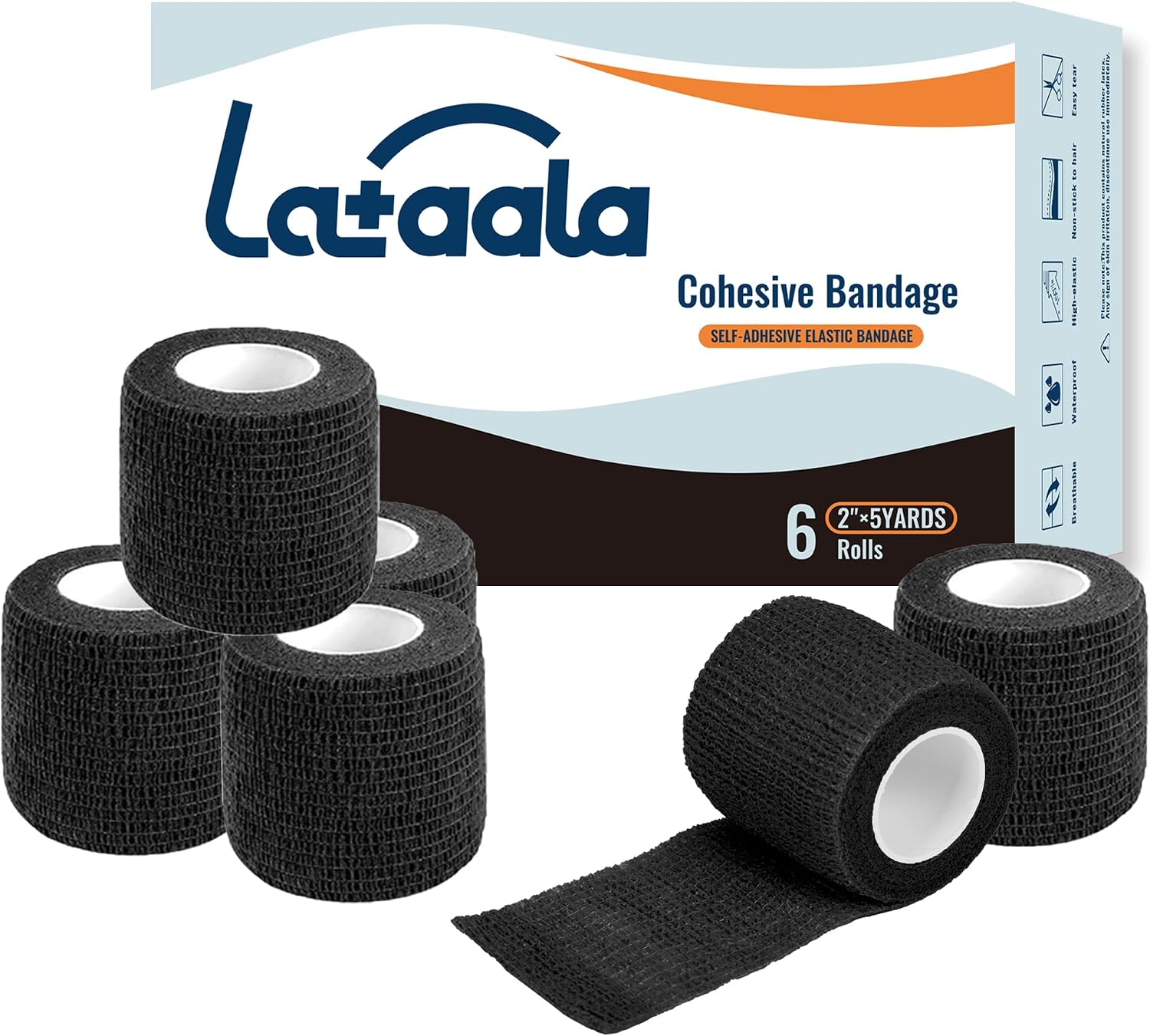 2”× 6 Pack Black Self Adhesive B...