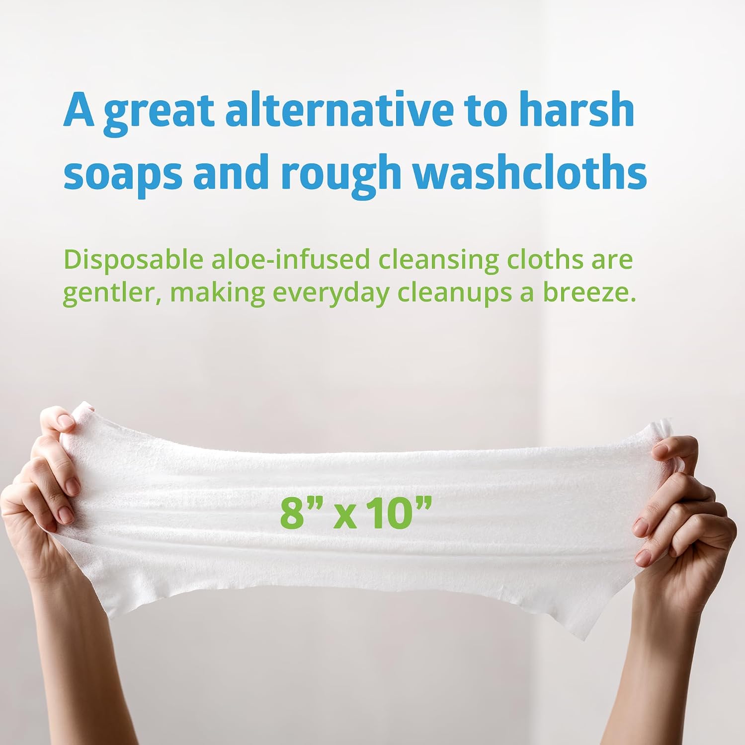 Medline FitRight Aloe Personal Cleansing Cloth Wipes, Scented, Pack of 48, 8 x 10 inch Adult Large Incontinence Wipes - Image 8