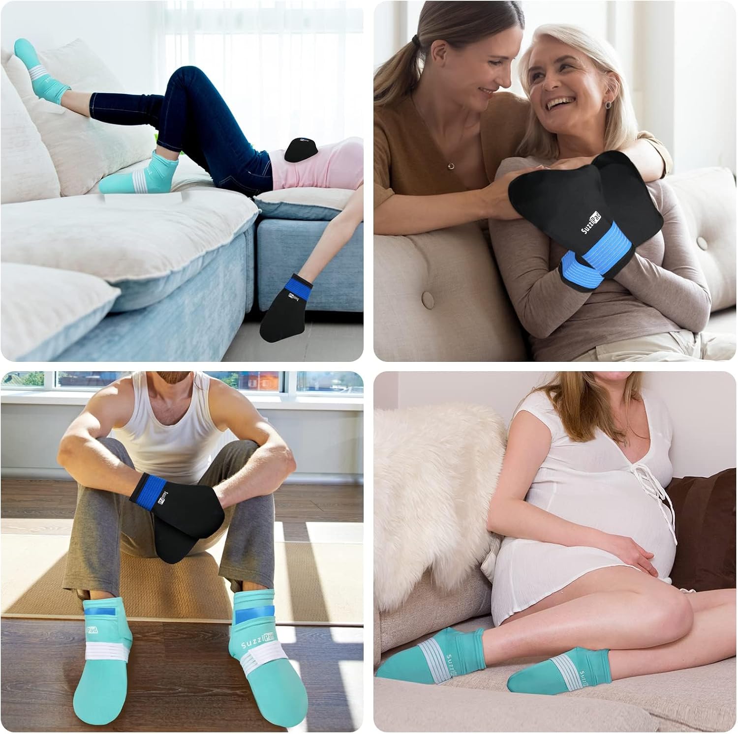 SuzziPad Cold Socks & Hands Ice Pack for Chemo Must Haves, Blue, XL - Image 6