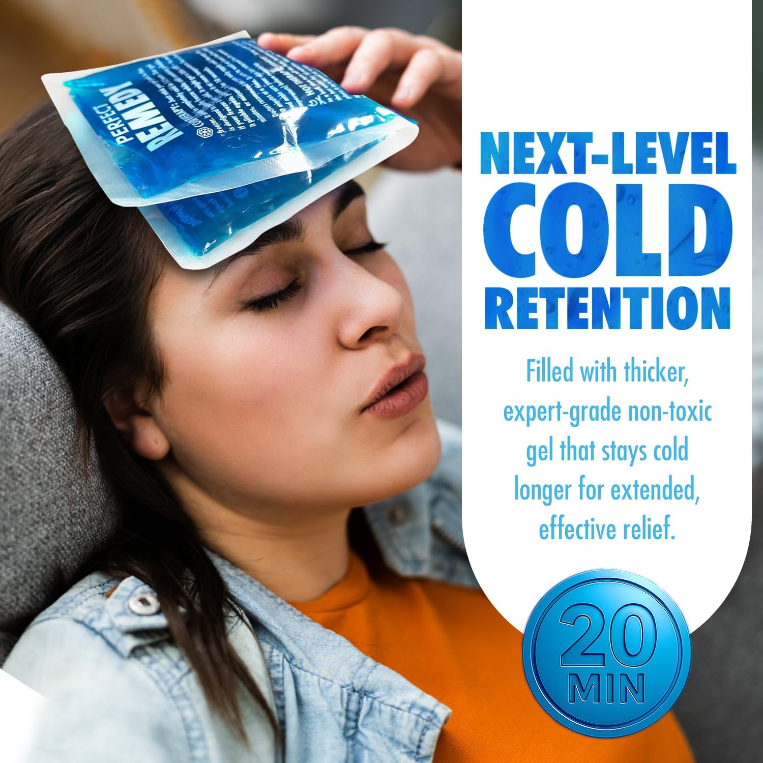 Perfect Remedy 2-Pack Gel Ice Packs for Injuries Reusable, Hot & Cold Pack that’s Durable, Soft & Flexible, Fast Relief & Recovery (Blue, Reg 2PK) - Image 5