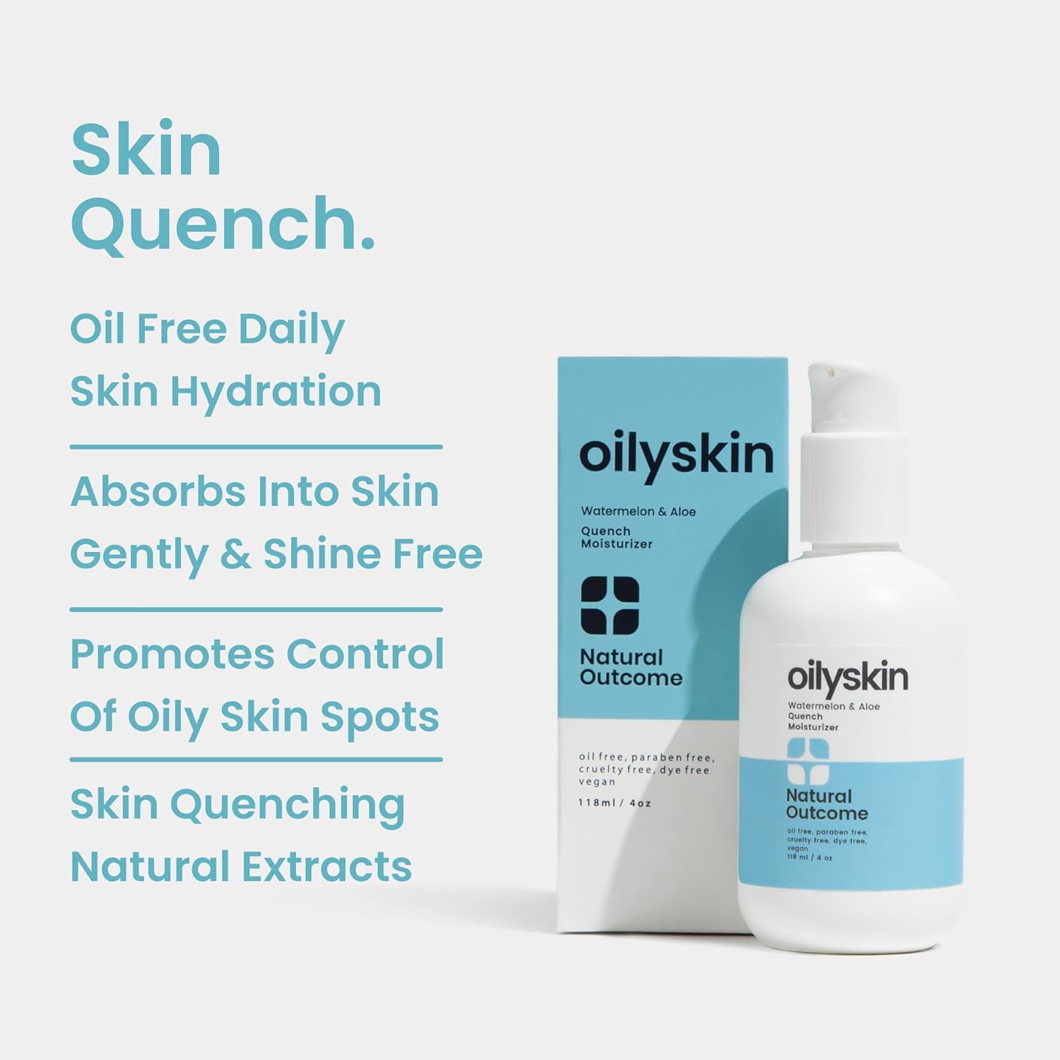 Natural Outcome Oily Skin Moisturizer | Oil Free Daily Facial Moisturizer Gel w/Hyaluronic Acid | Watermelon & Aloe Vera Hydrating Face Lotion | Non-Greasy Lotion for Oily Skin Types | 4 oz - Image 2